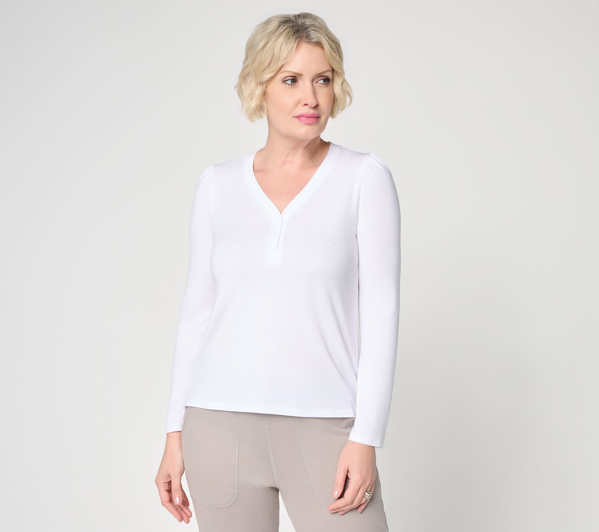 Barefoot Dreams Modal Peached Jersey Long Sleeve Henley