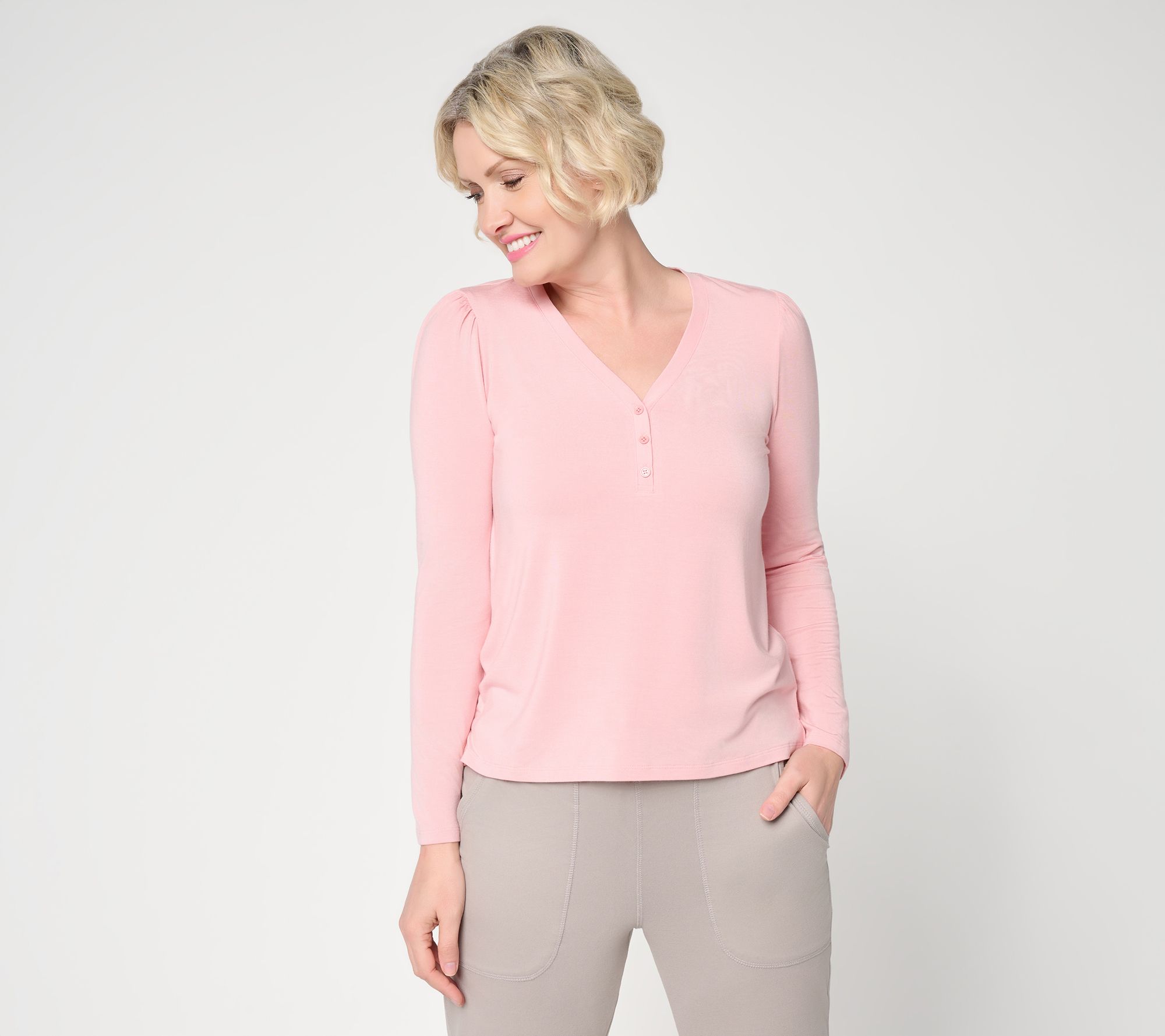 Barefoot Dreams Modal Peached Jersey Long Sleeve Henley