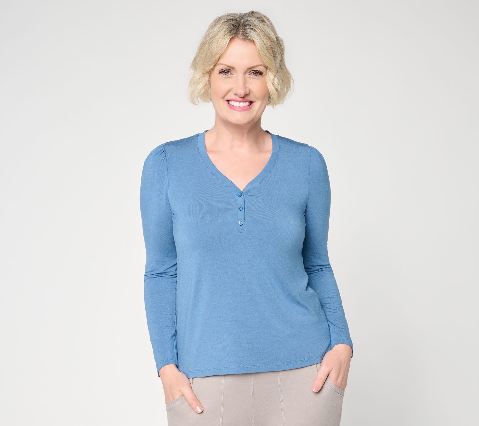 Barefoot Dreams Modal Peached Jersey Long Sleeve Henley