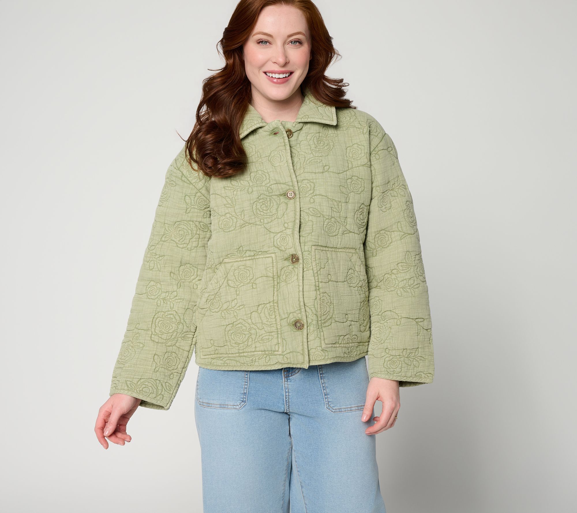 Me by Jennie Garth 100% Cotton Embroidered Novelty Jacket
