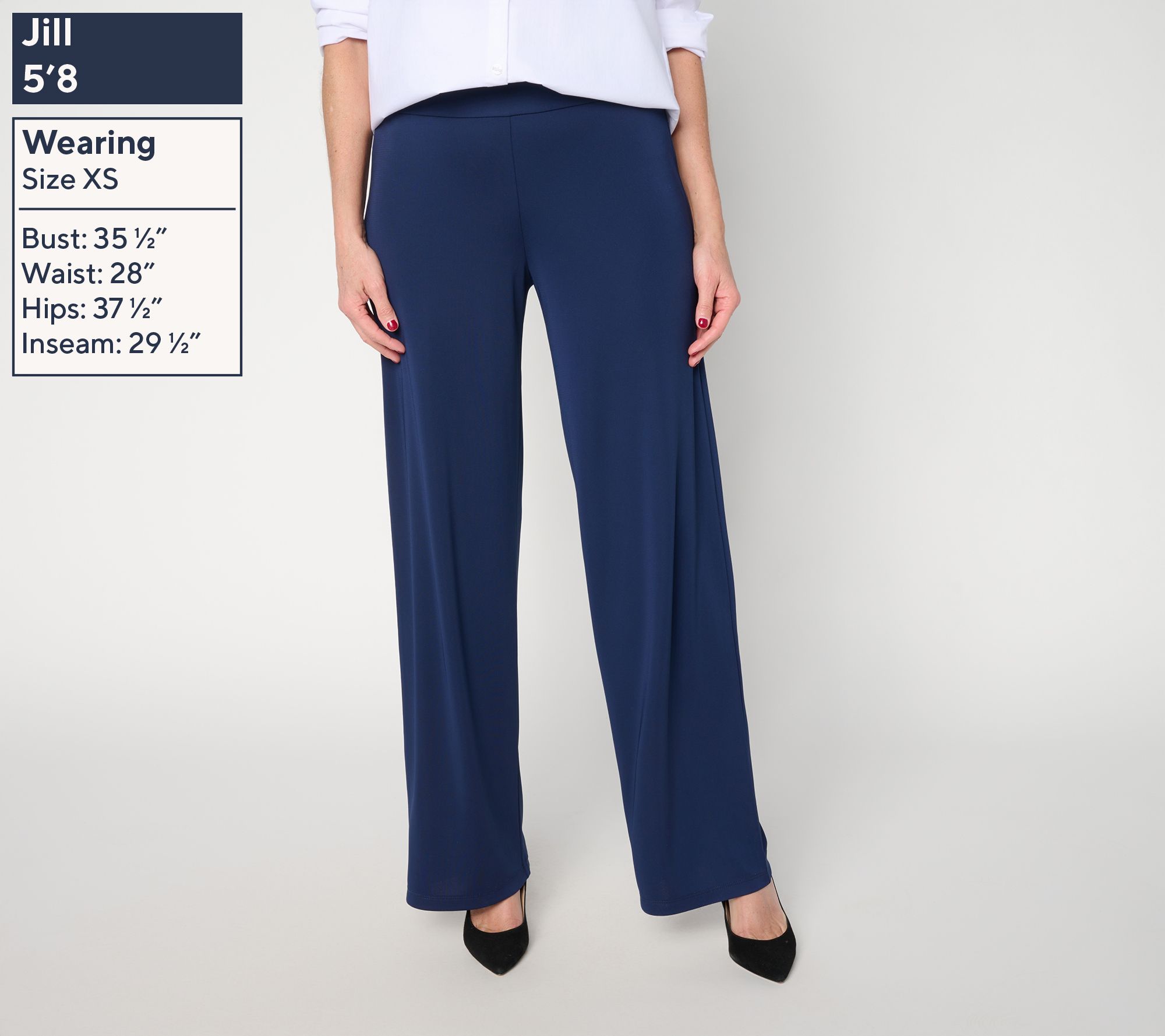 Dennis Basso Luxe Jersey Wide Leg Pant w/ Wide Waistband - QVC.com