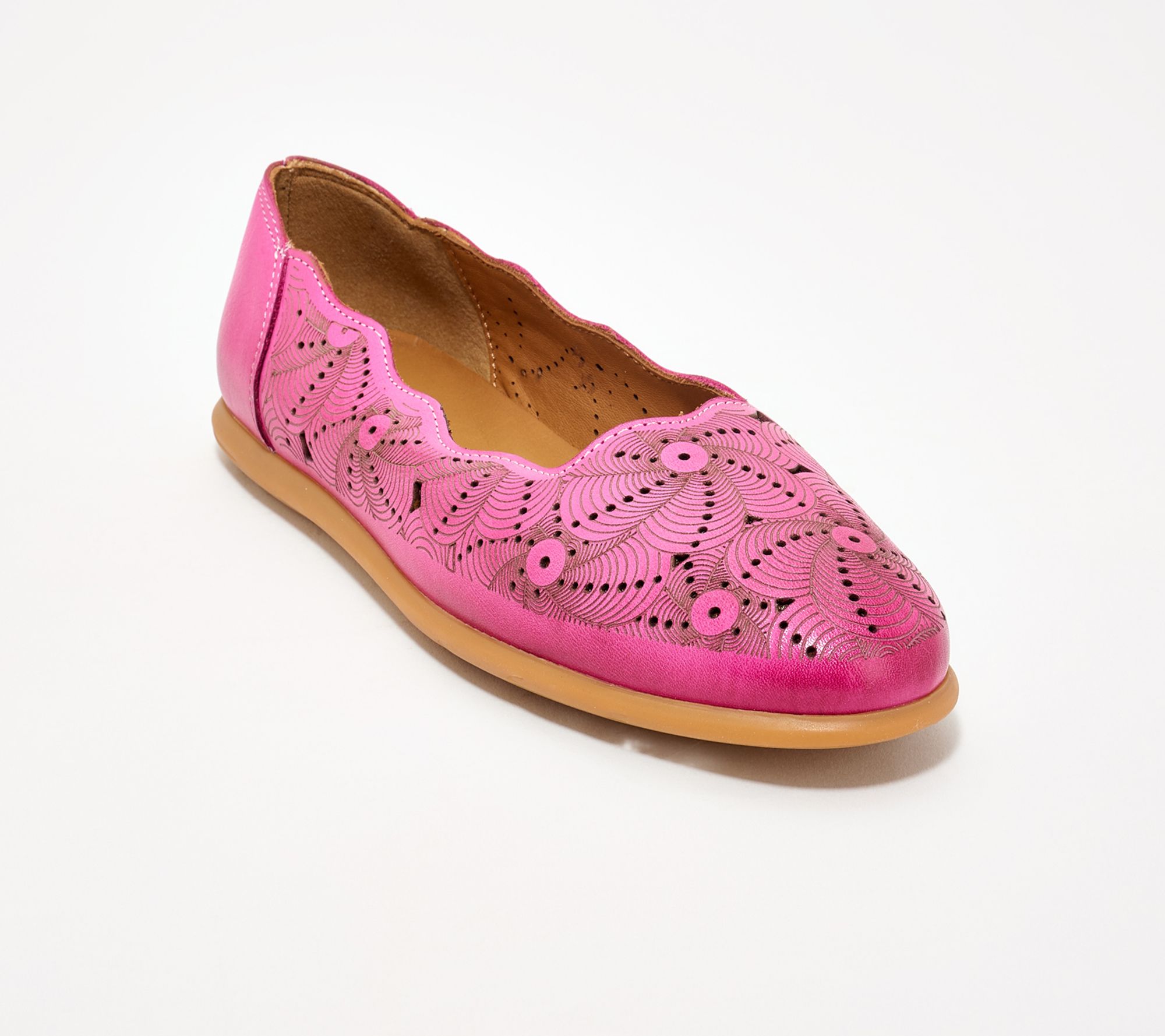Miz Mooz Leather Floral Perforated Flats - Brayan