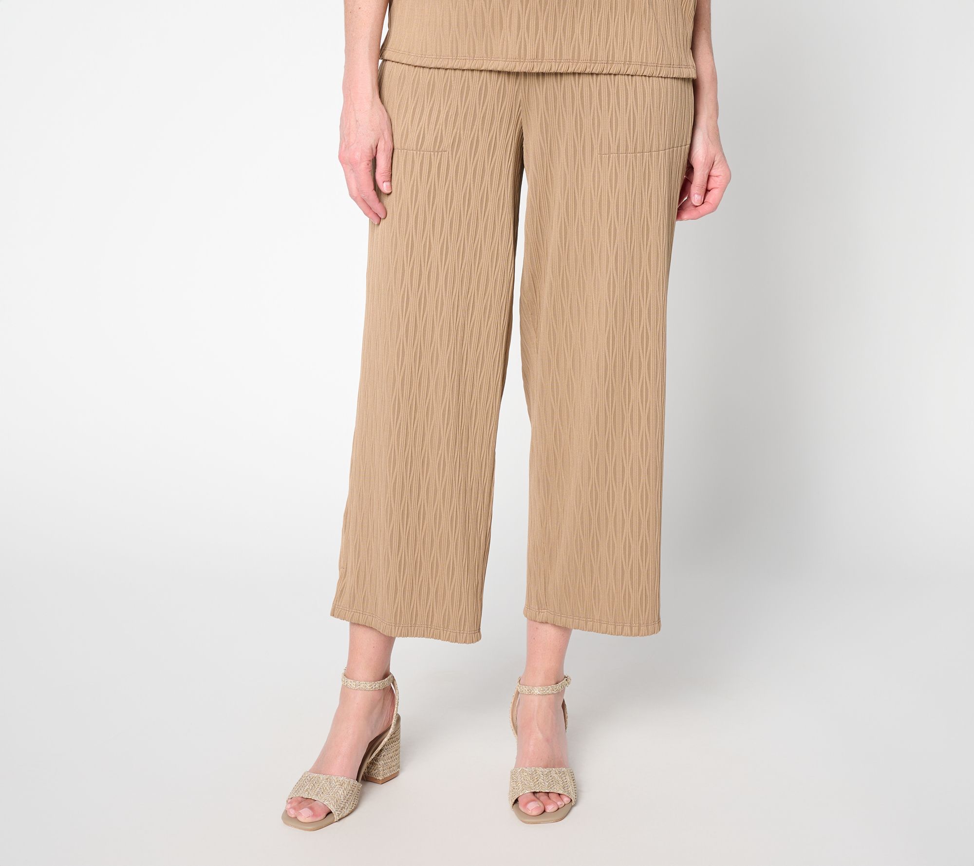 Susan Graver Regular Textured Jacquard Pull-On Pant