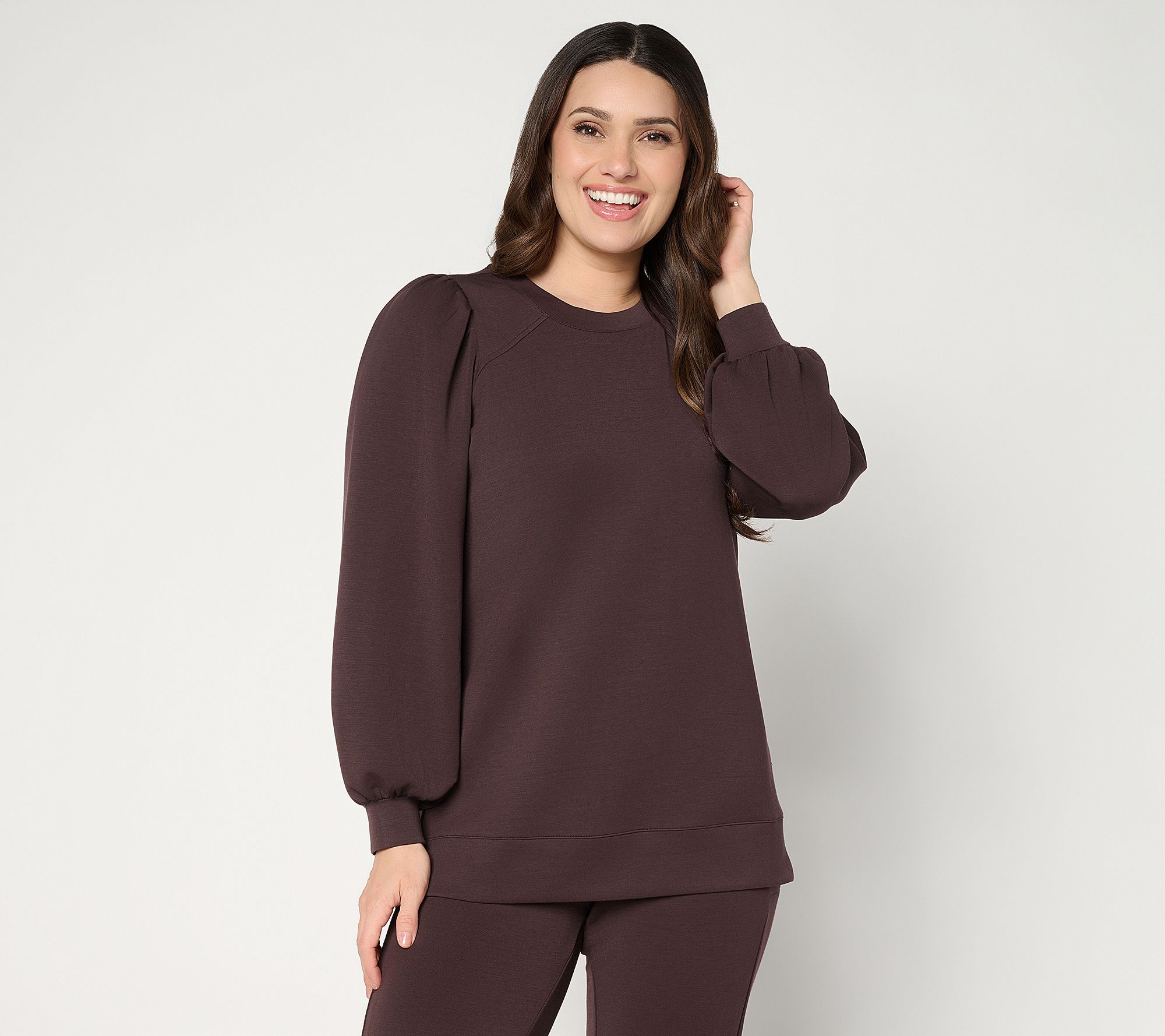 "As Is" Belle by Kim Gravel Reg ScubaLuxe Mega Blouson Sleeve Top