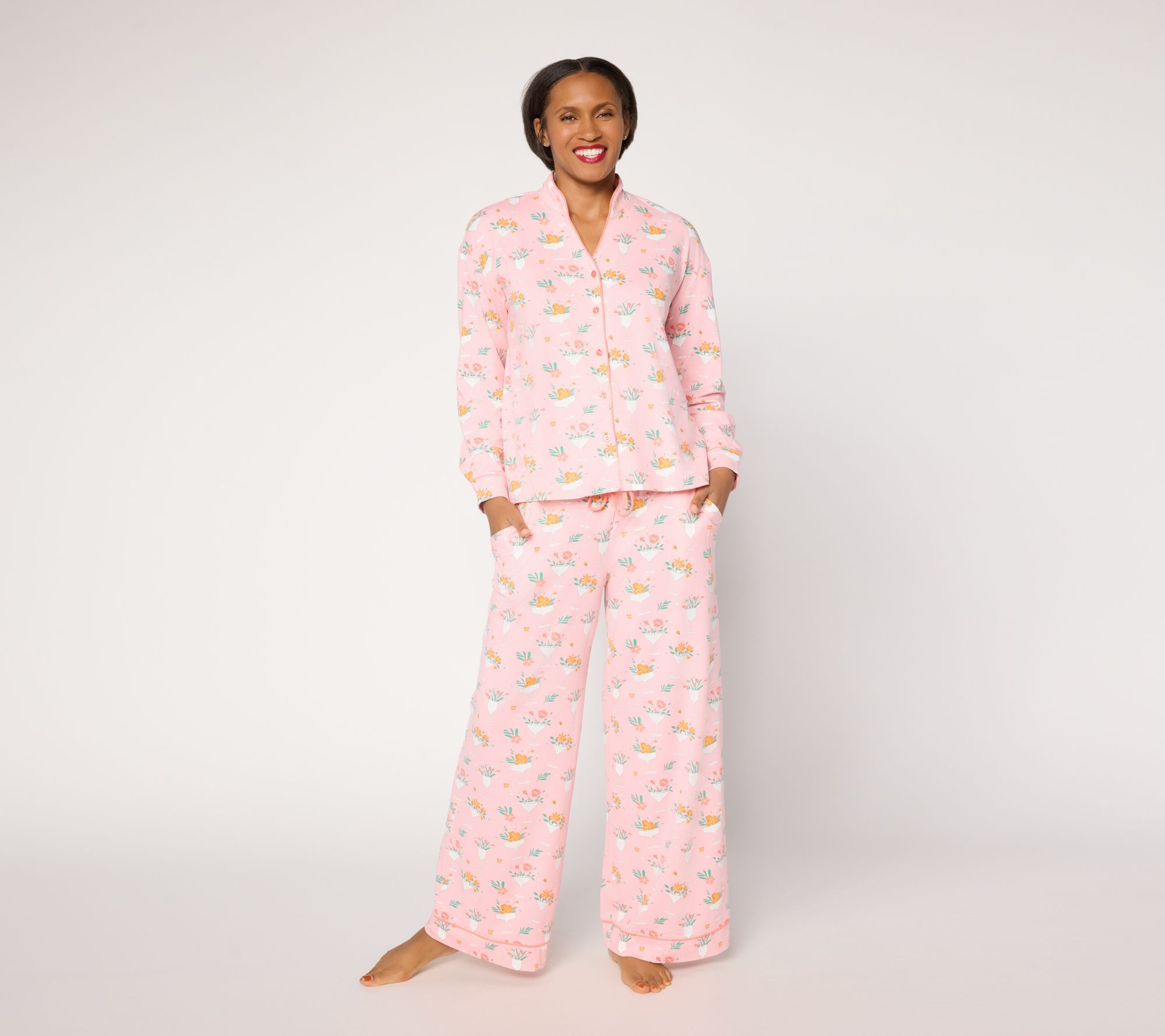 "As Is" MUK LUKS Dream Cloud Notch Collar Winter Pajama Set