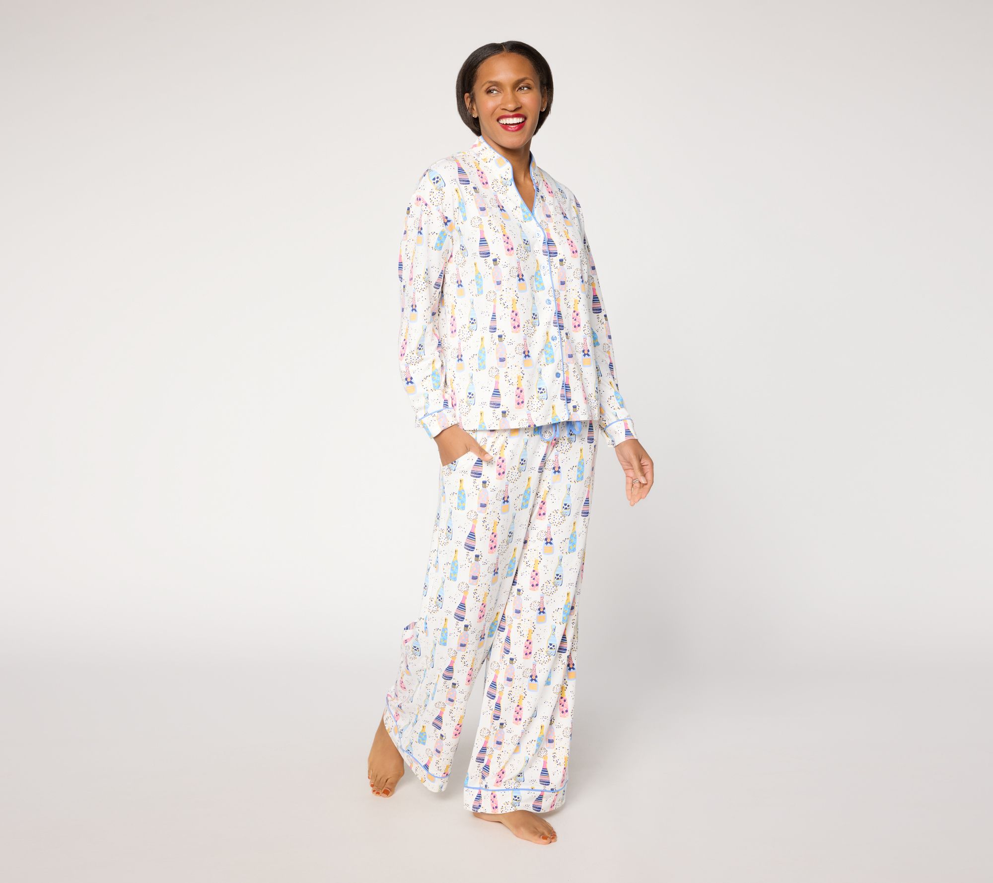 "As Is" MUK LUKS Dream Cloud Notch Collar Winter Pajama Set