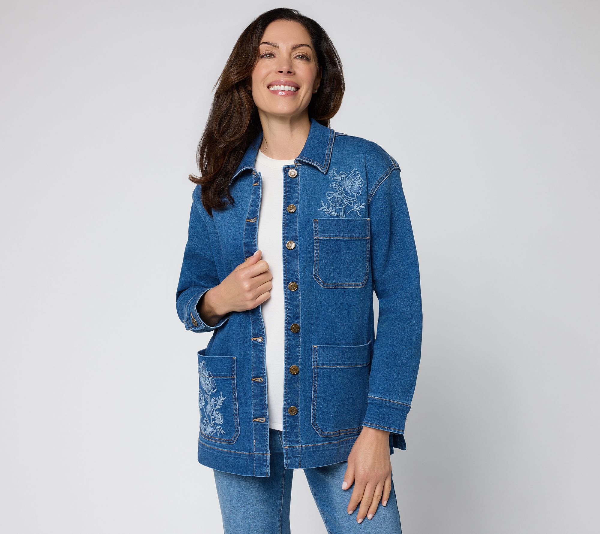 Ree by The Pioneer Woman Embroidered Button Front Barn Jacket