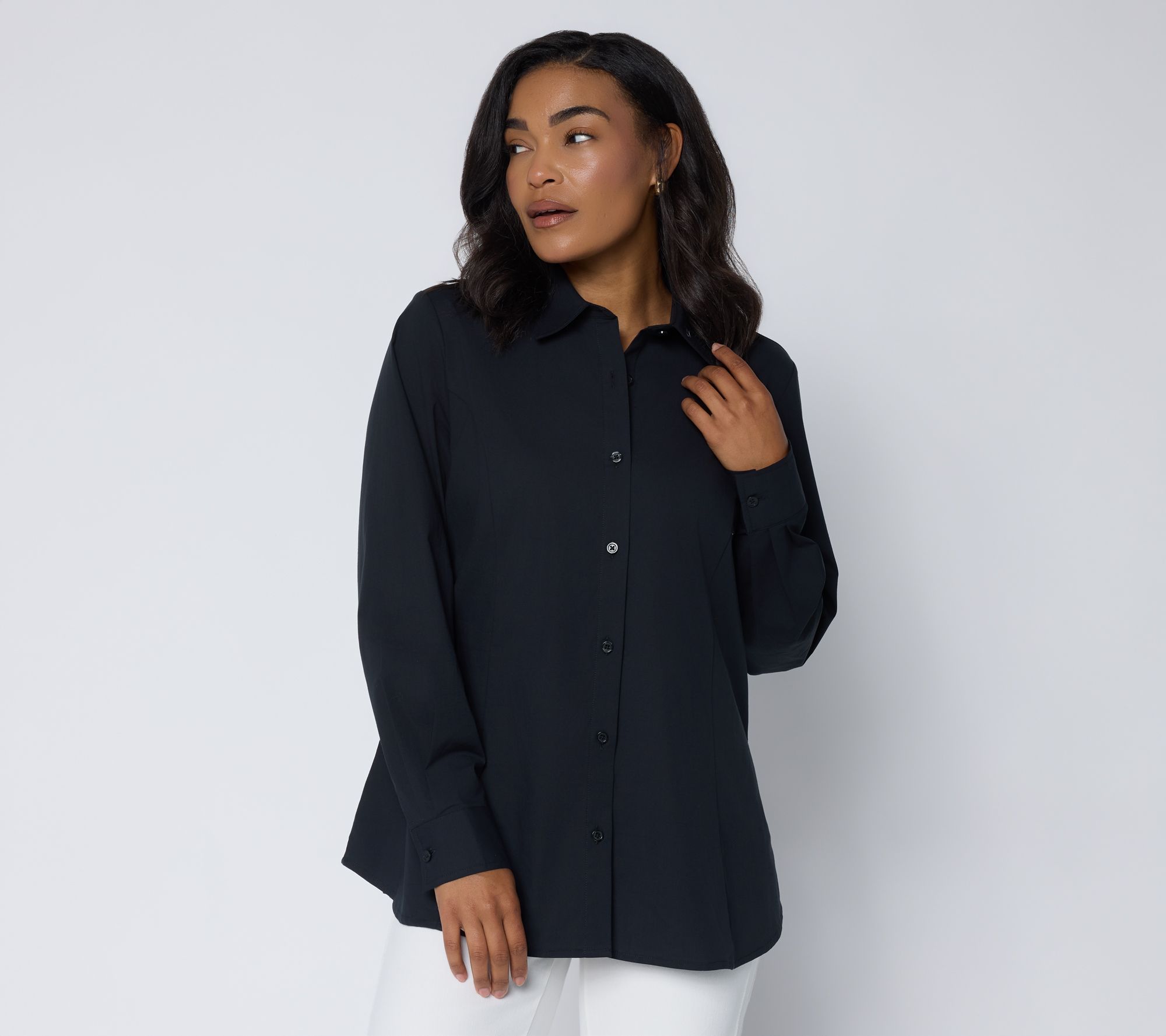 Joan Rivers Classic Smocked Back Swing Woven Top