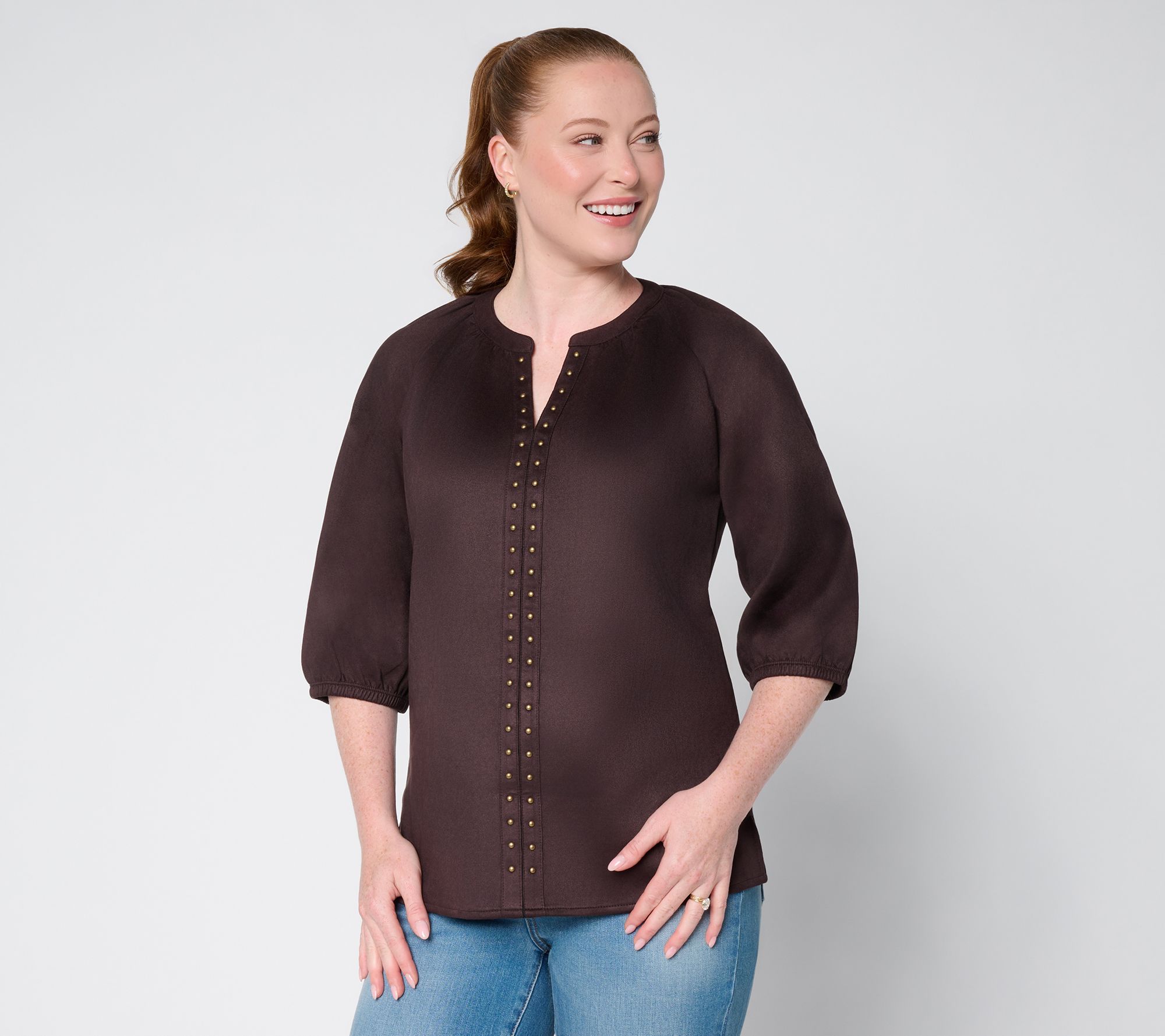 Belle Boho by Kim Gravel PerSuede Me Top with Trim