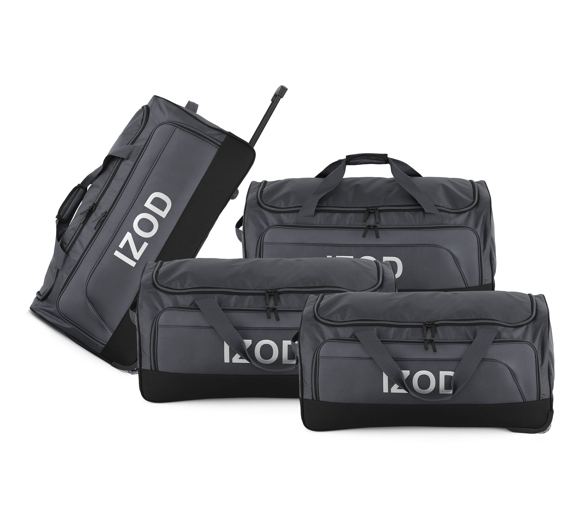 IZOD Katy 4-Piece Lightweight Softside Rolling Duffel Bag Set