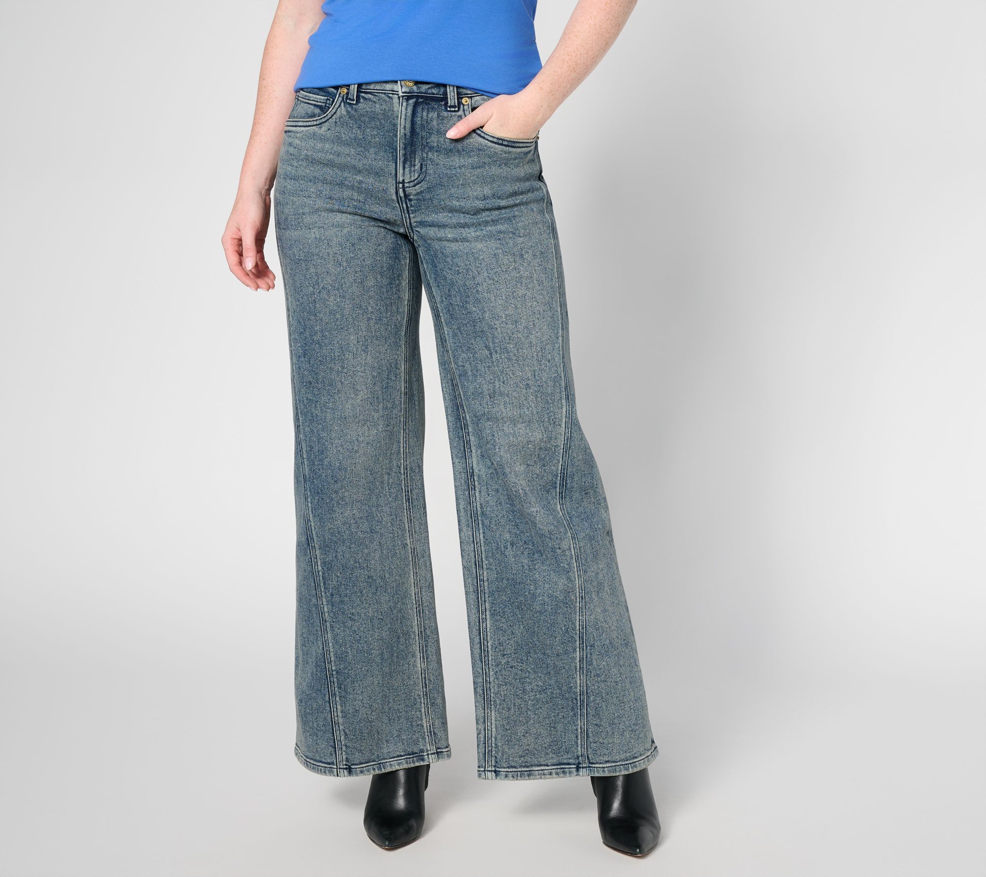 Mally Roncal Petite Wide Leg Full Length FierceFlex Jean
