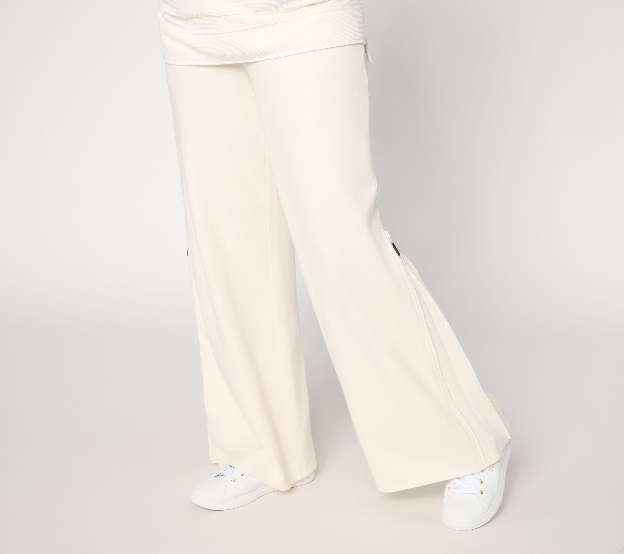 "As Is" Peace Love World Petite Pull On Full Leg Pant with Zippers