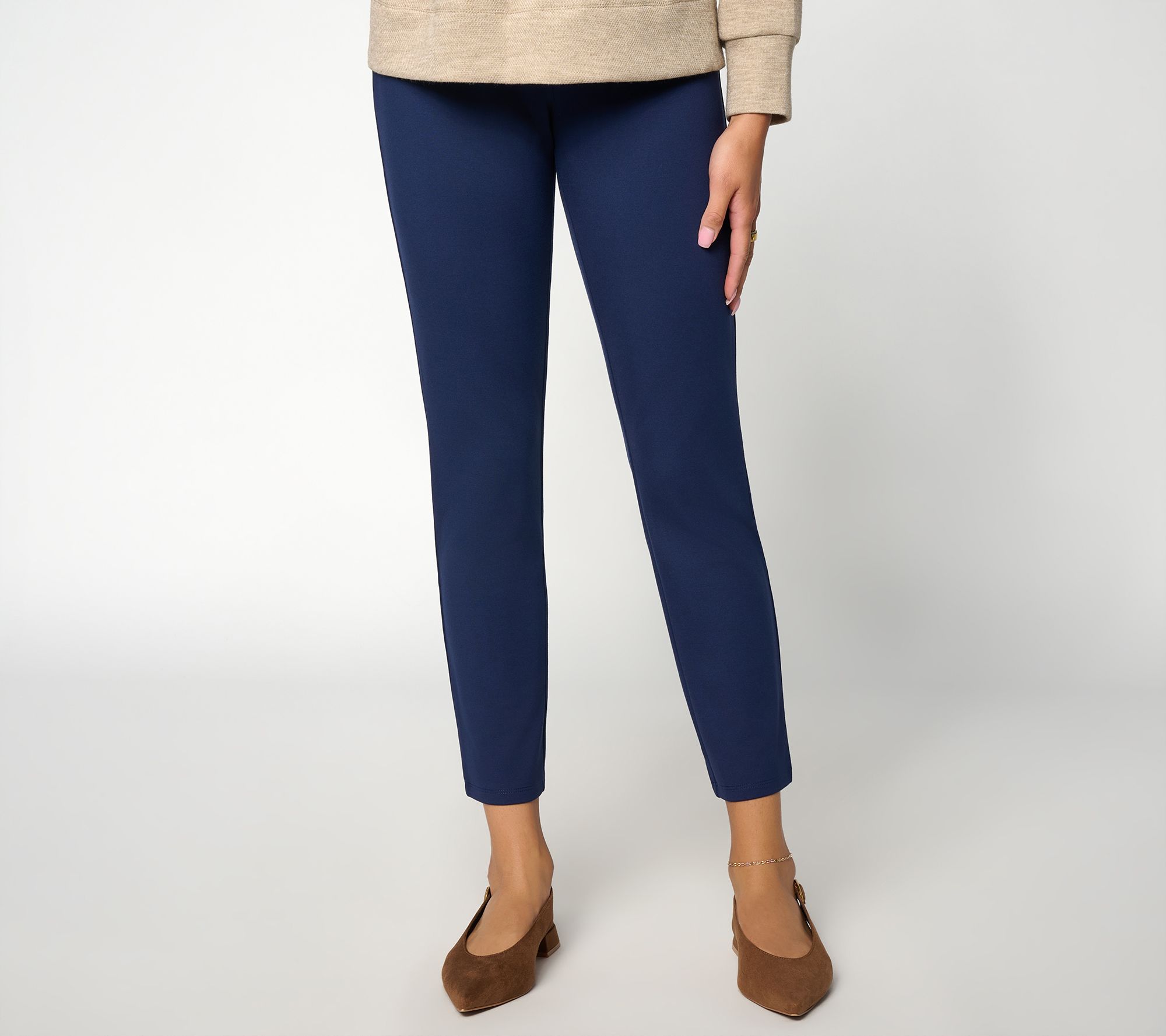 Dennis Basso Regular Ponte Pull-On Legging with Seam