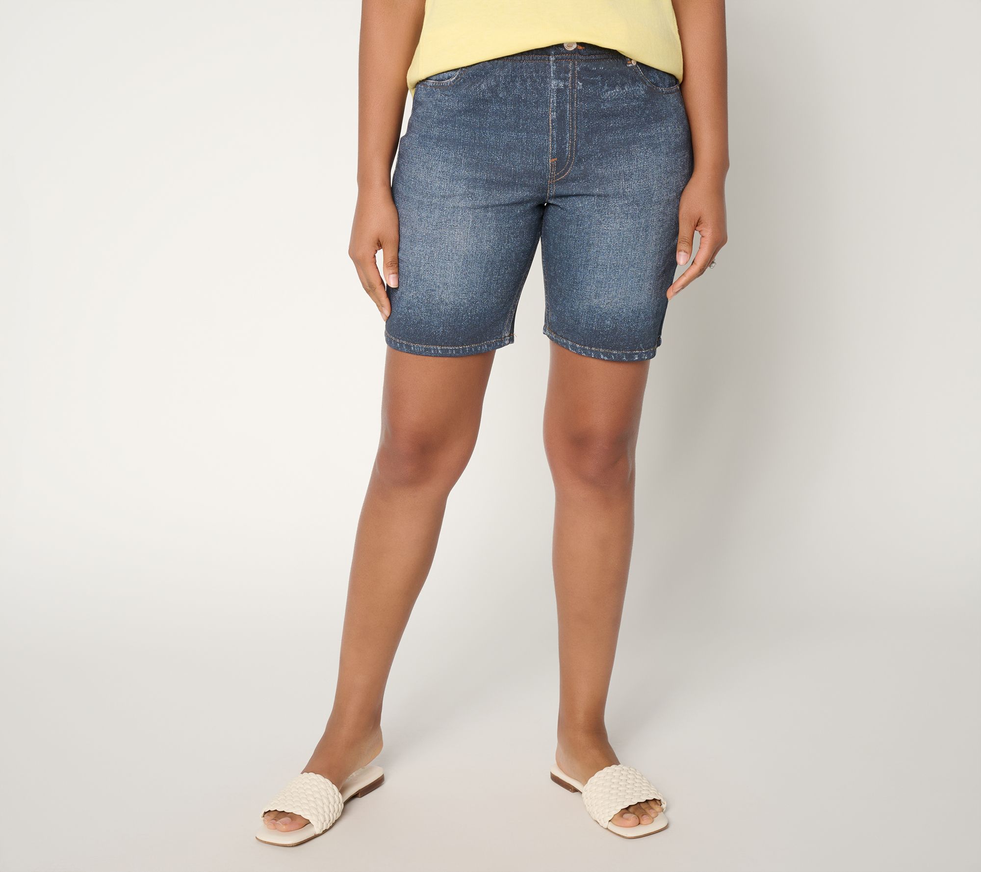 "As Is" AnyBody Denim Effect 8" French Terry Short