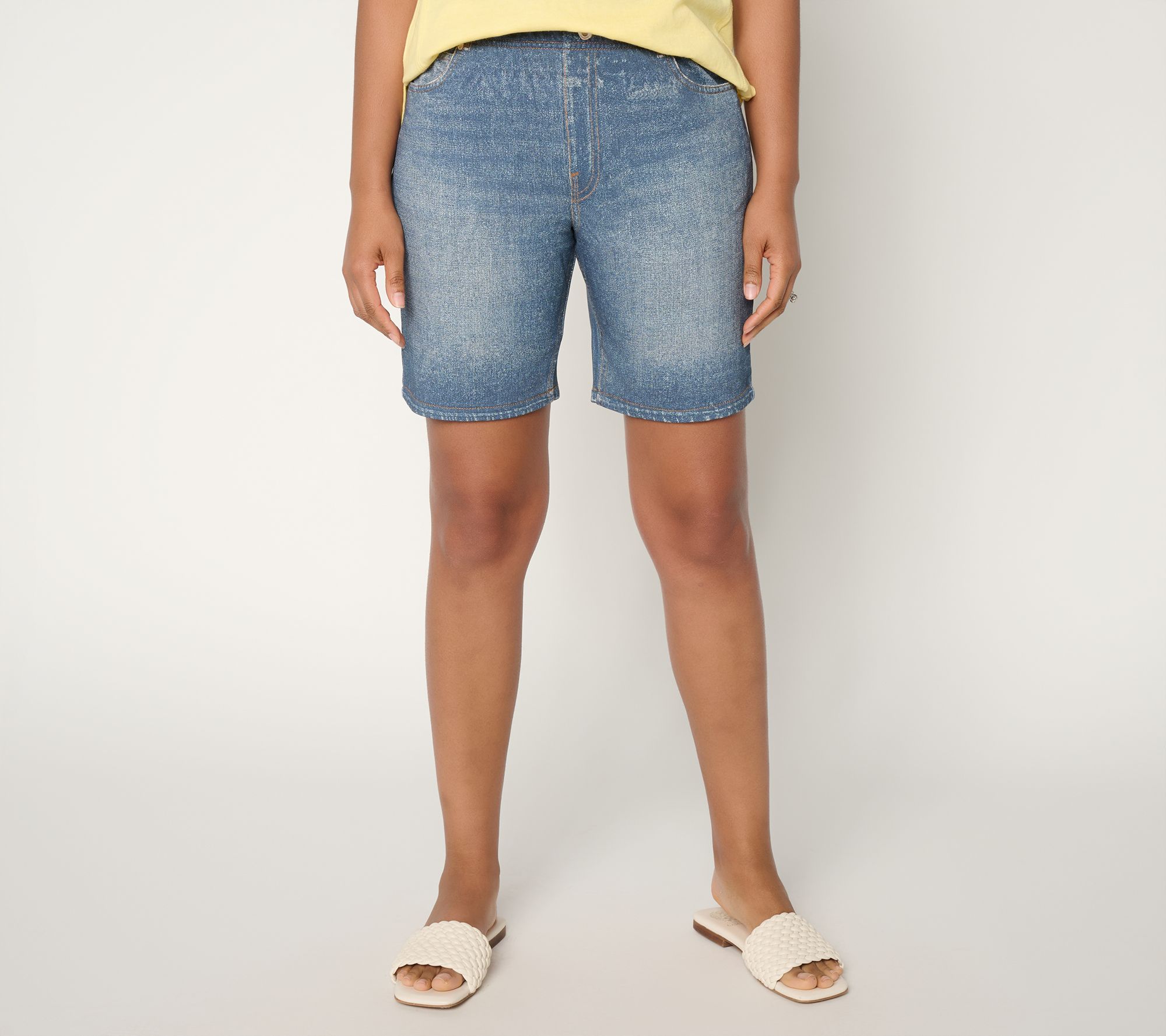"As Is" AnyBody Denim Effect 8" French Terry Short