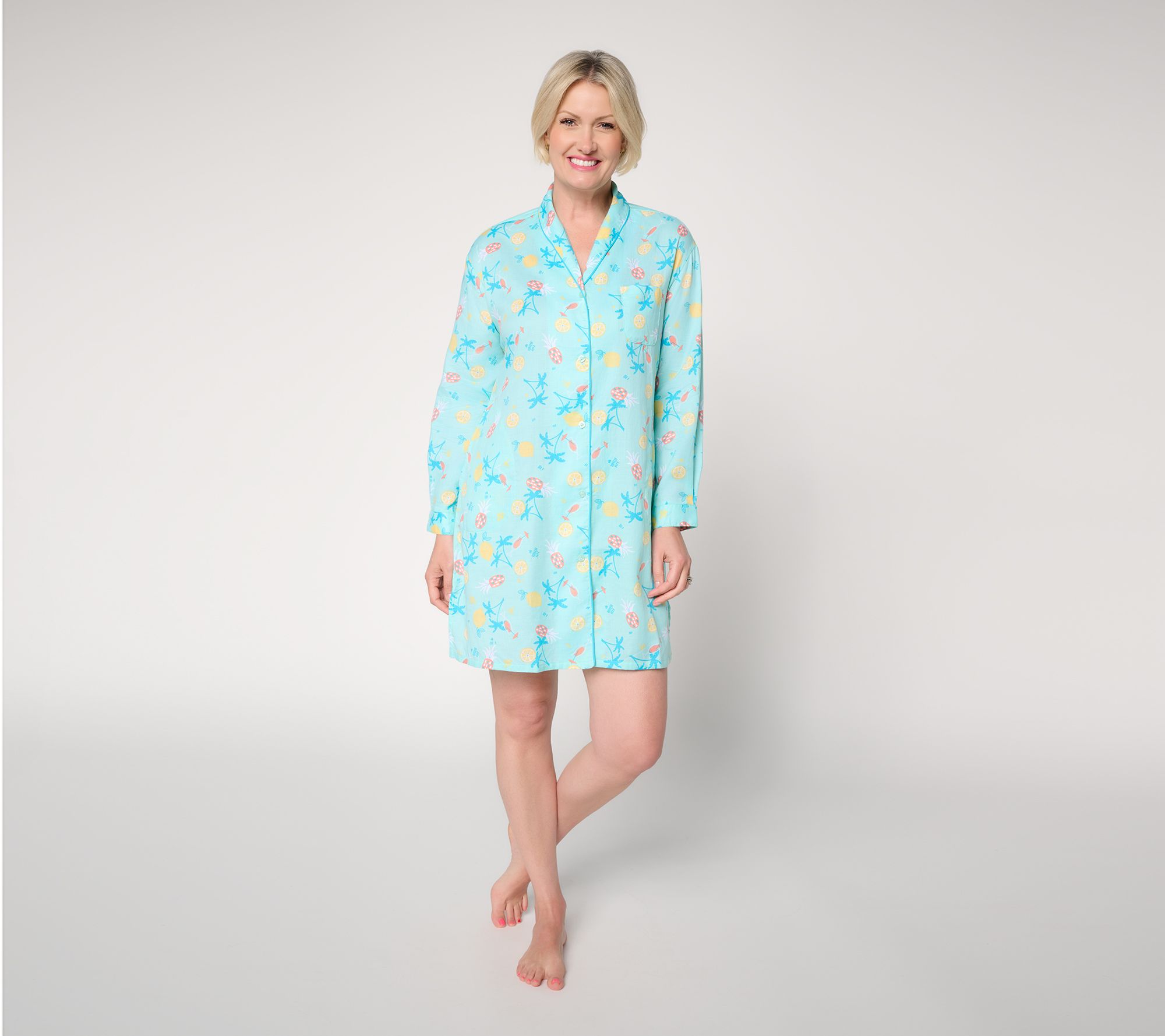 "As Is" MUK LUKS Dreamweave Shawl Collar Sleepshirt