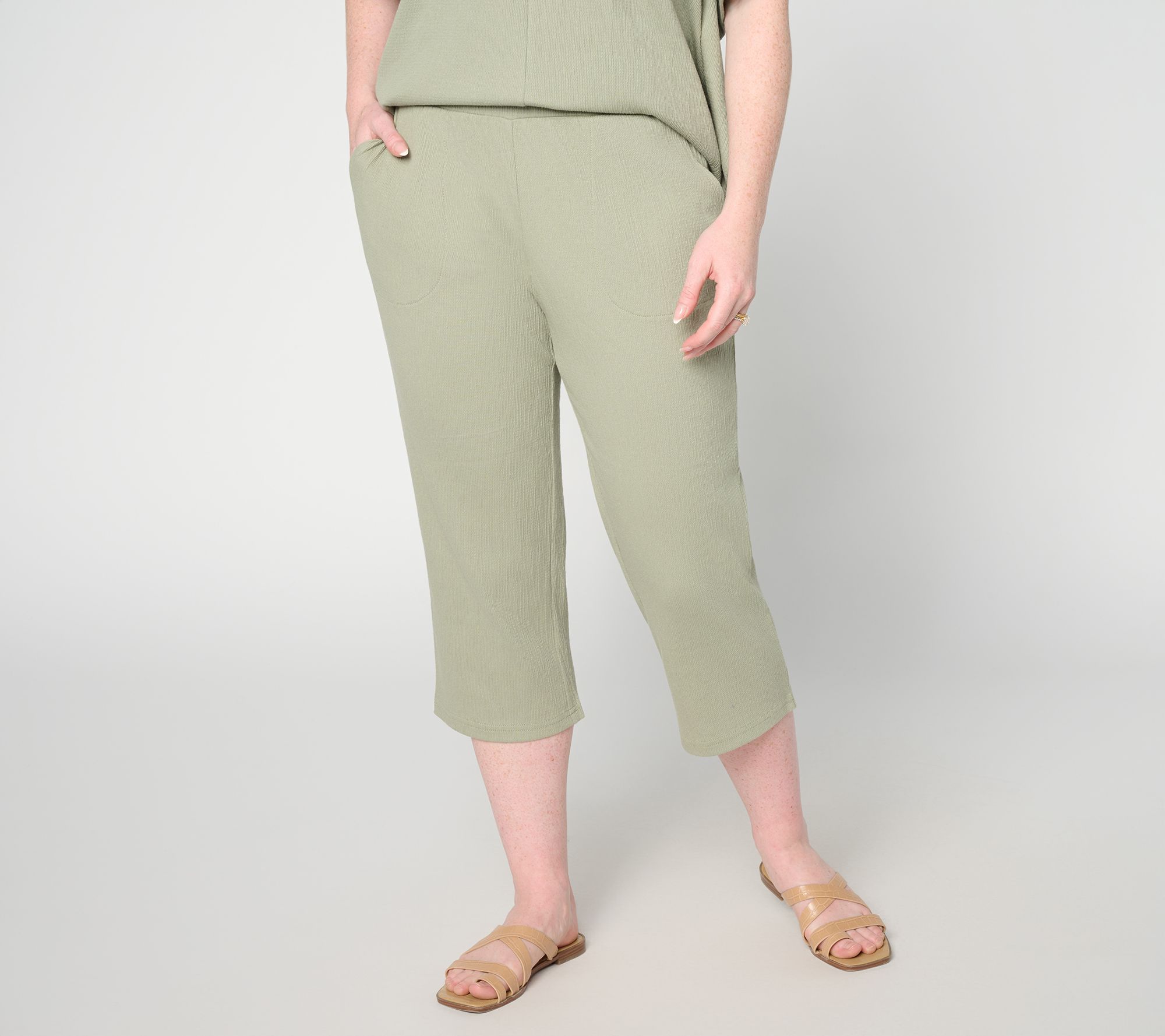 "As Is" Belle by Kim Gravel Petite Packabelle Solid Capri