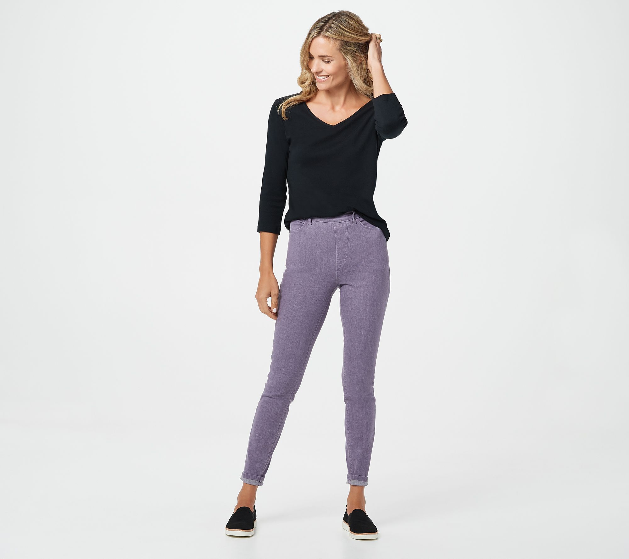 qvc jeans elastic waist