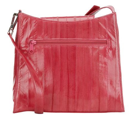 Lee Sands Womens Eelskin Front Pocket Hobo Bag
