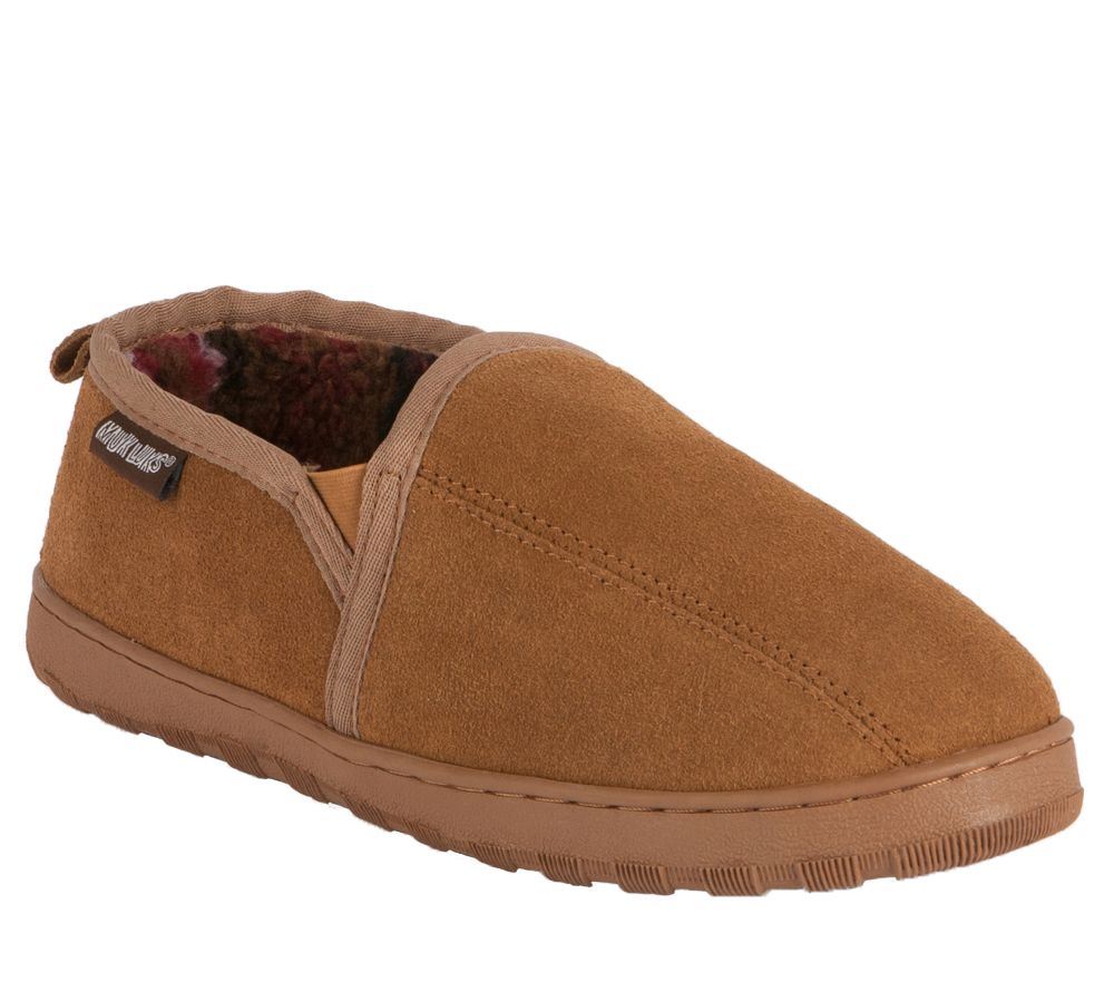 MUK LUKS Men's Double-Gore Printed Berber SuedeSlip-ons