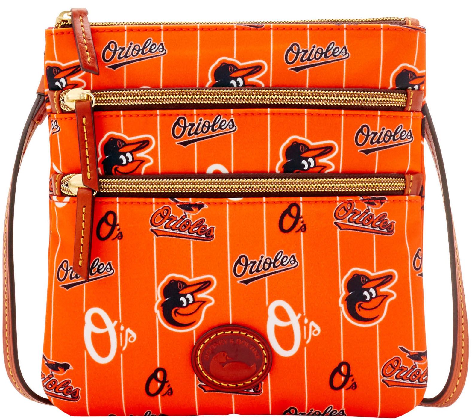 Dooney & Bourke MLB Nylon Orioles Triple Zip Crossbody — QVC.com