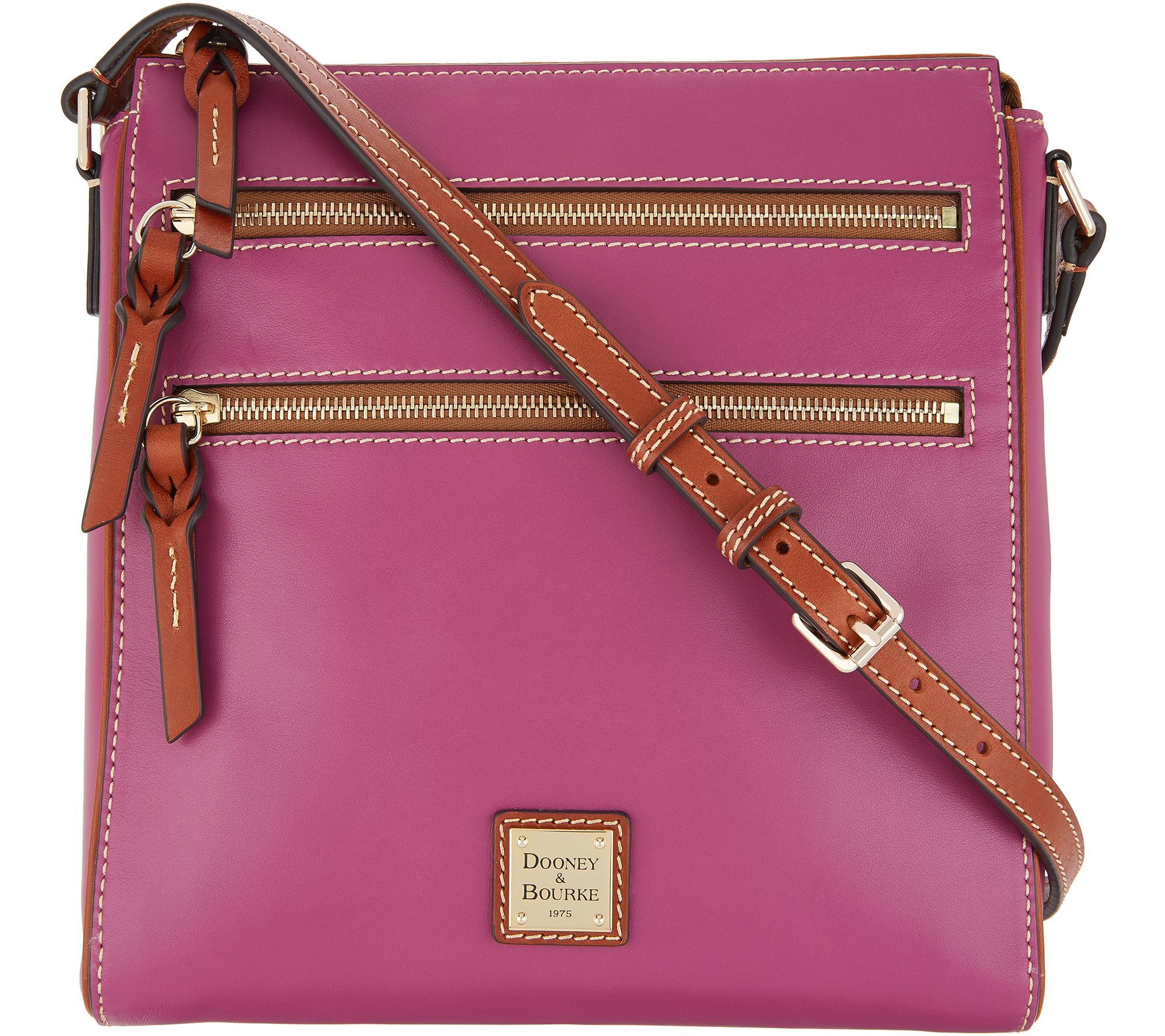 dooney and bourke triple zip crossbody bag leather