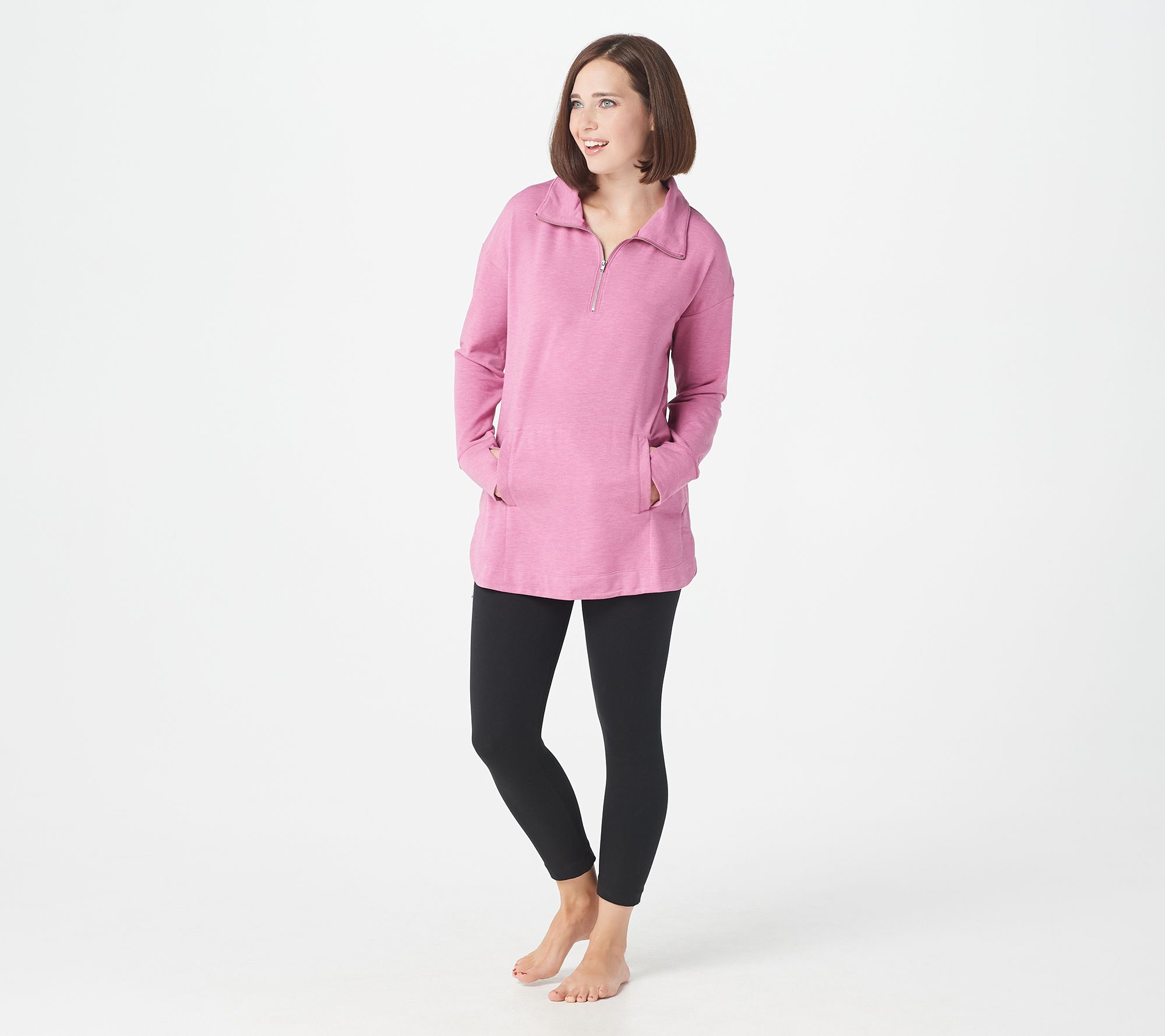 "As Is" Cuddl Duds Comfortwear Half Zip Pullover