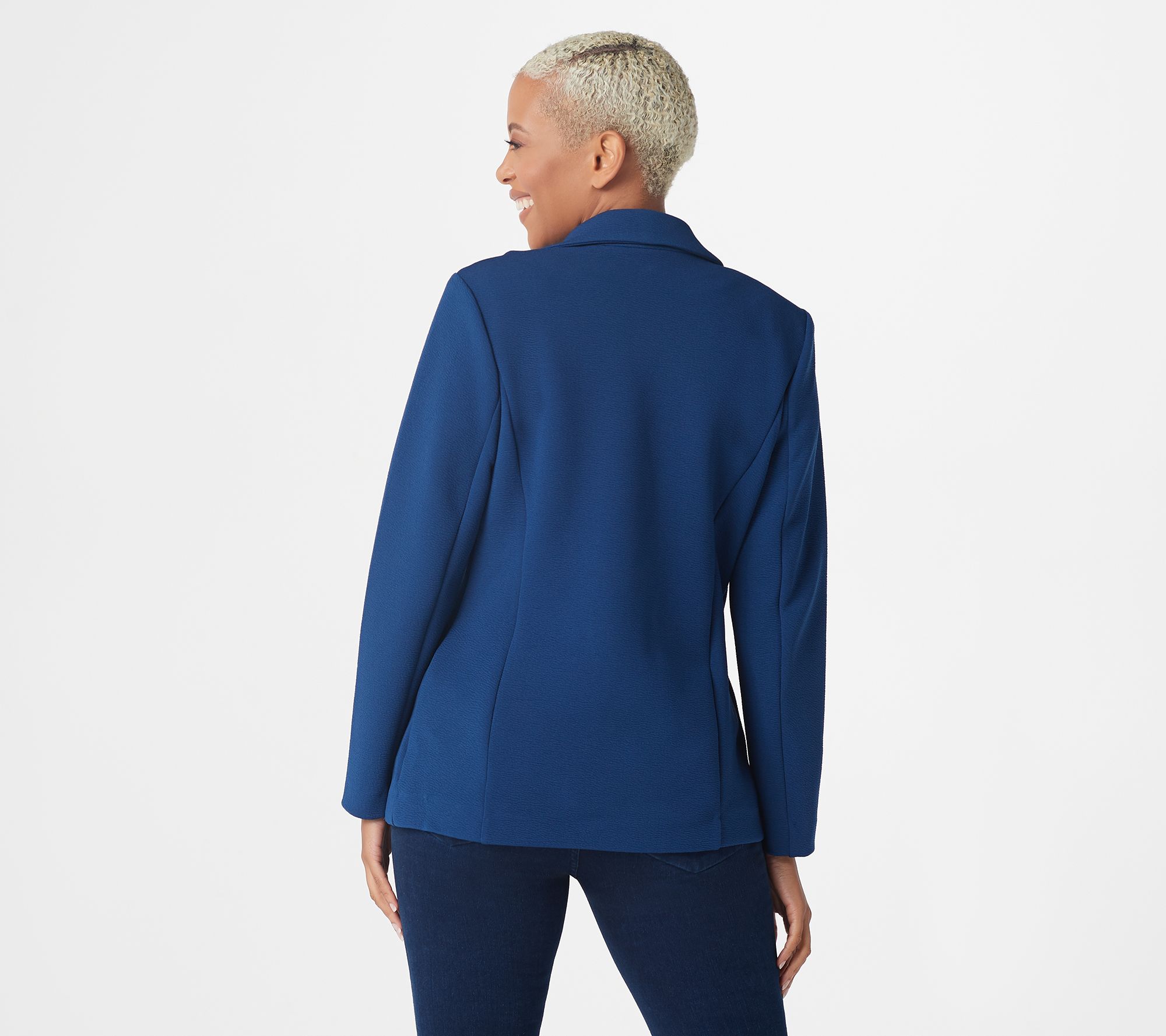 Joan Rivers Textured Knit Blazer with Domed Buttons - QVC.com