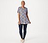 "As Is" Denim & Co. Regular Printed Jersey Fit & Flare Top, 2 of 3
