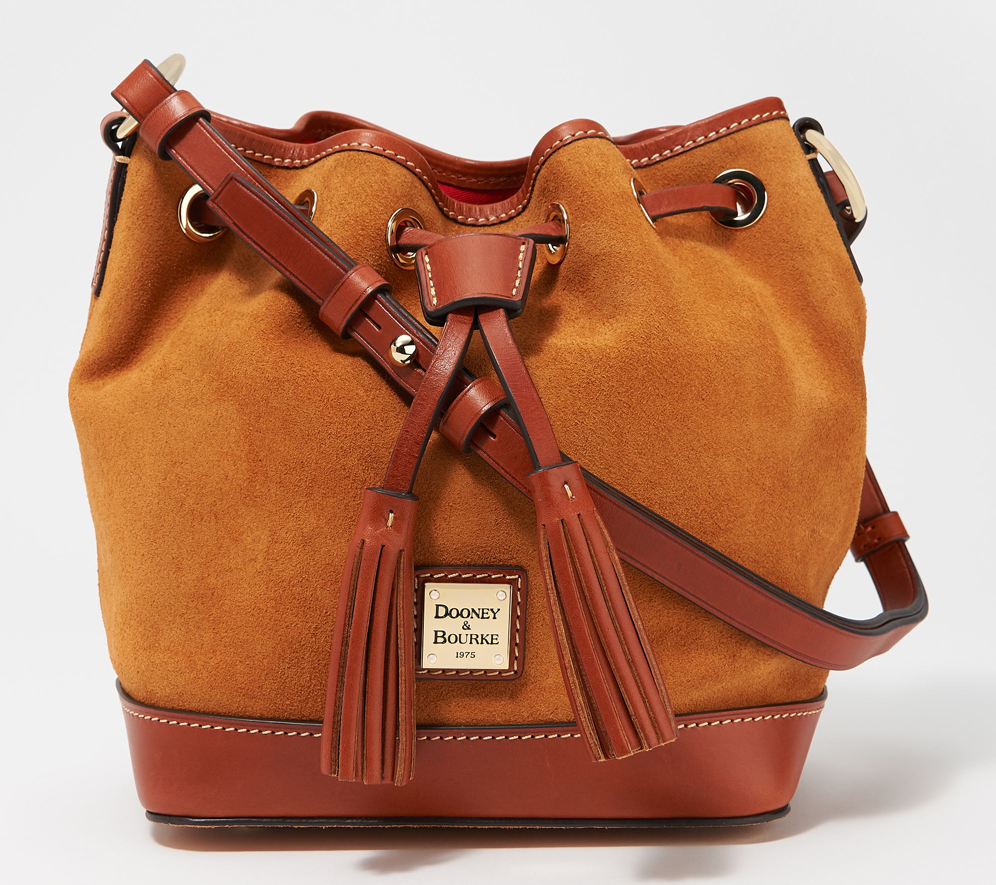 dooney bourke drawstring leather shoulder bag