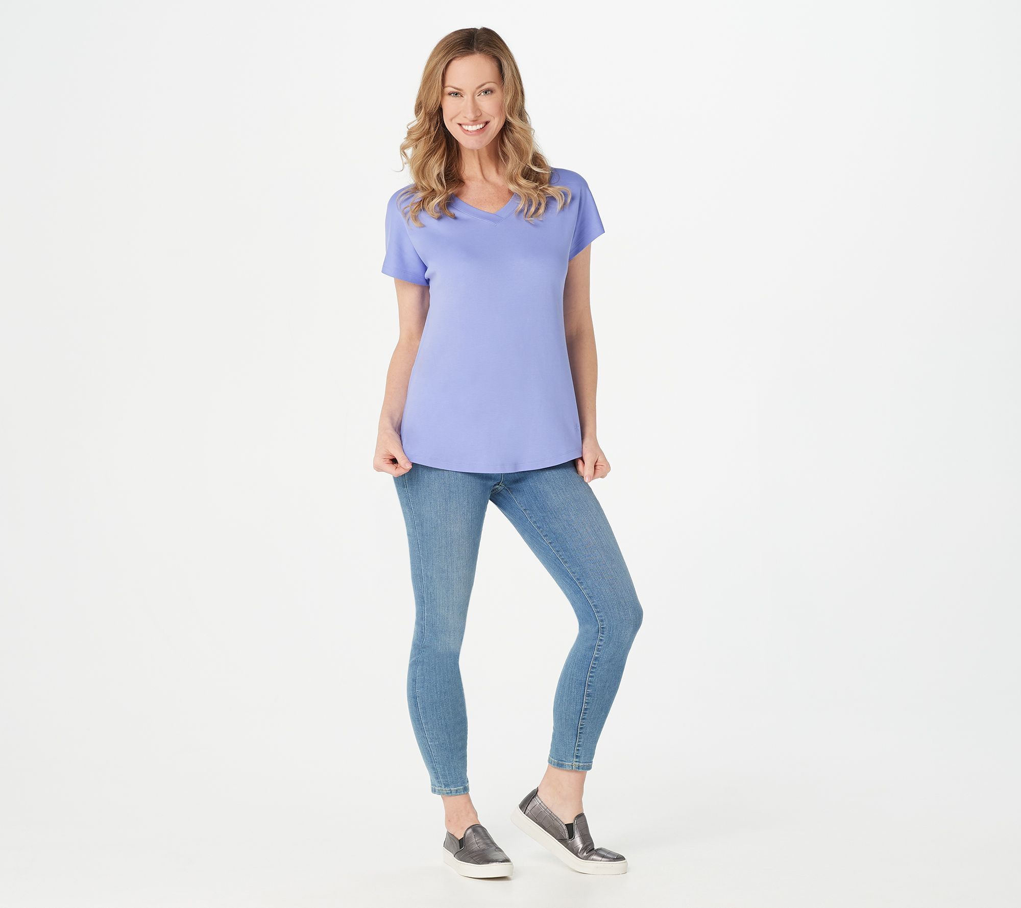 V Neck Solid Colour Half Sleeve T-Shirts. – N A S H