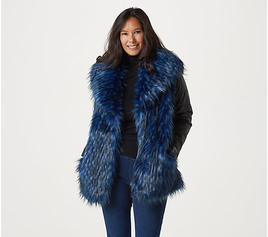 Nuage Faux Fur Jacket with Quilted Sleeves