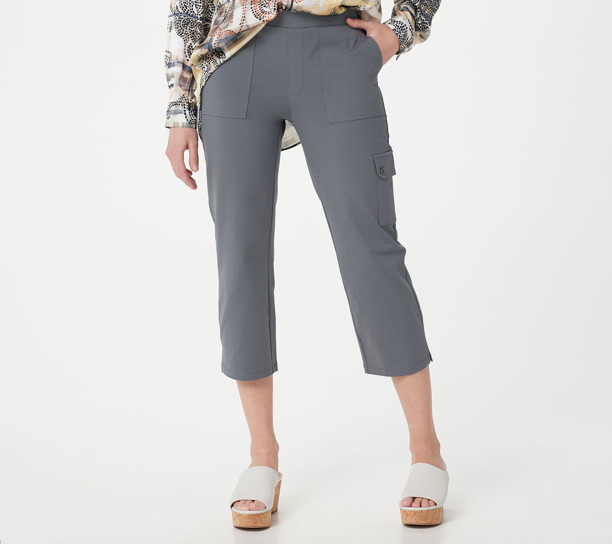 As Is Susan Graver Weekend Regular Premium Stretch Pull-on Crop Pant - QVC .com