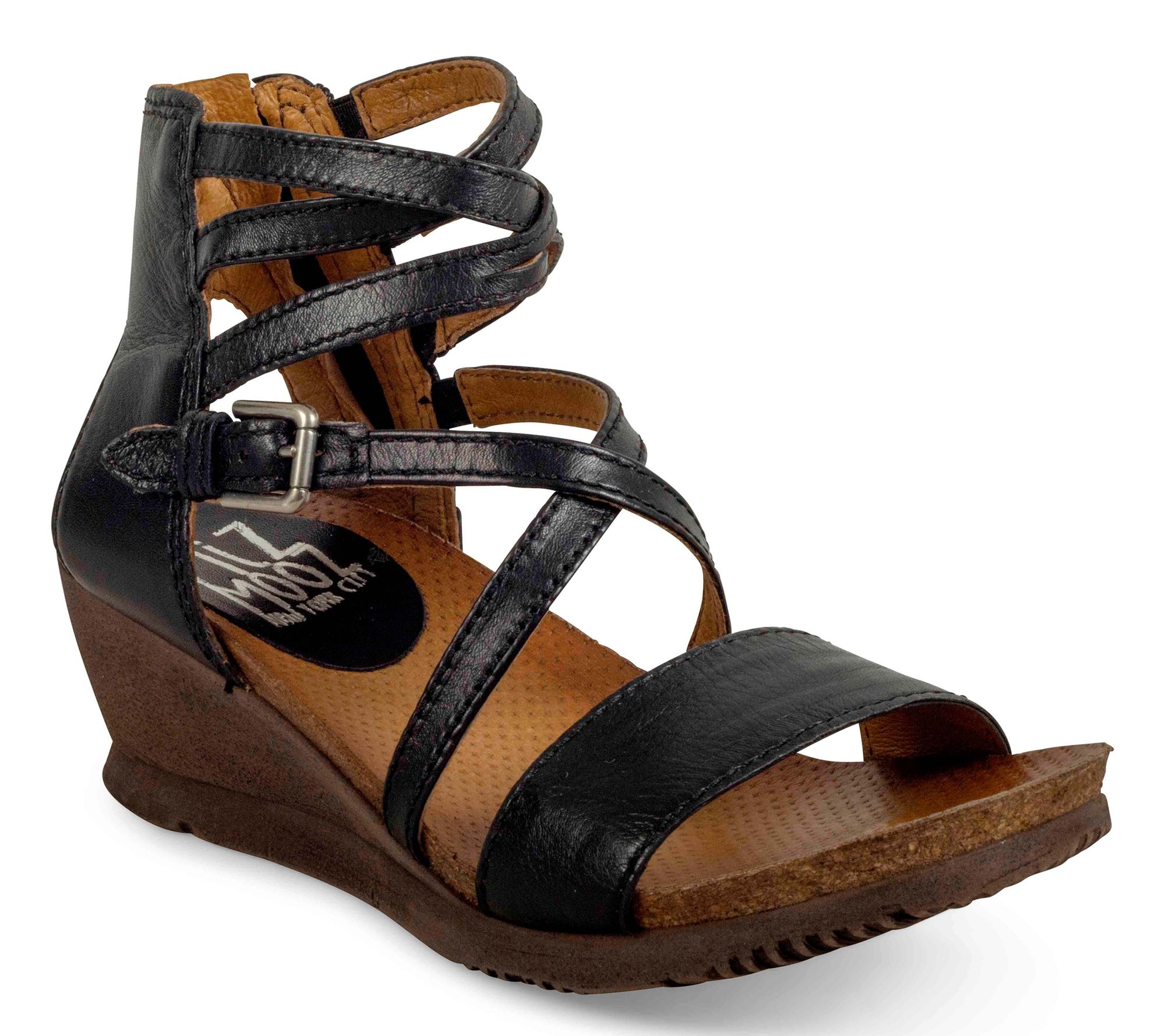 Miz Mooz Comfort Wedge Open Toe Strappy Sandals - Shay