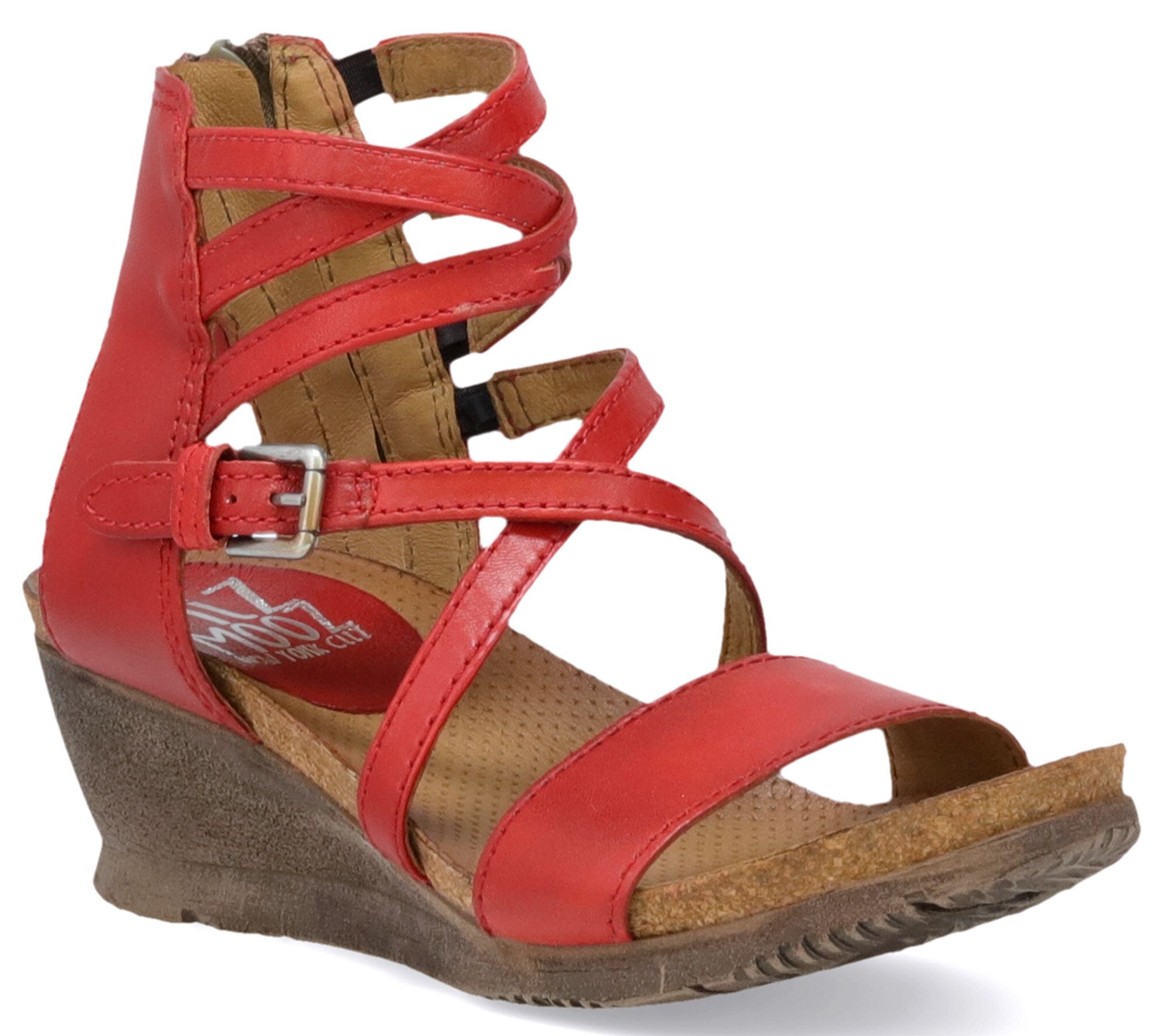 Miz Mooz Comfort Wedge Open Toe Strappy Sandals - Shay