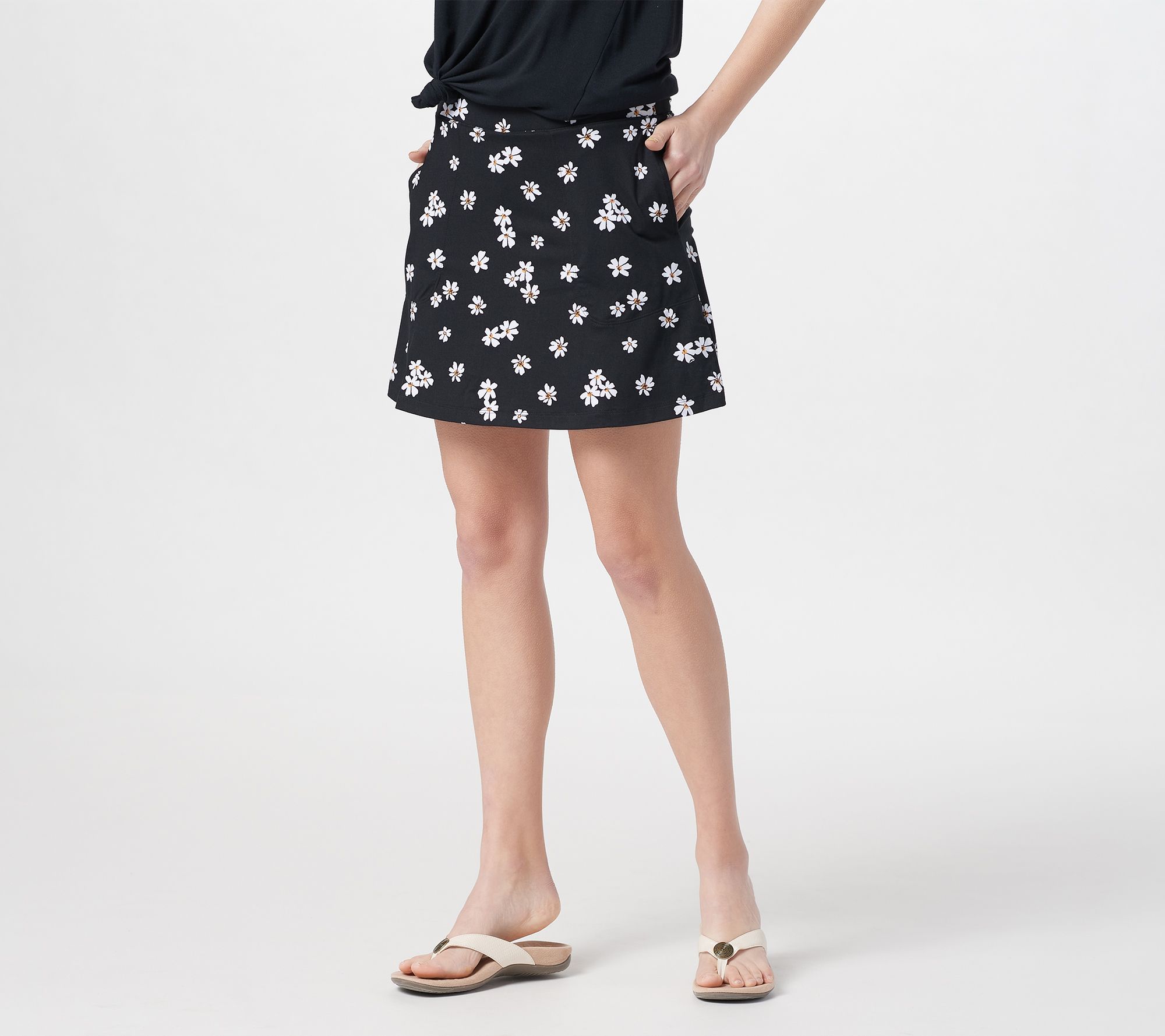 "As Is" Cuddl Duds Flexwear Skort with Pockets
