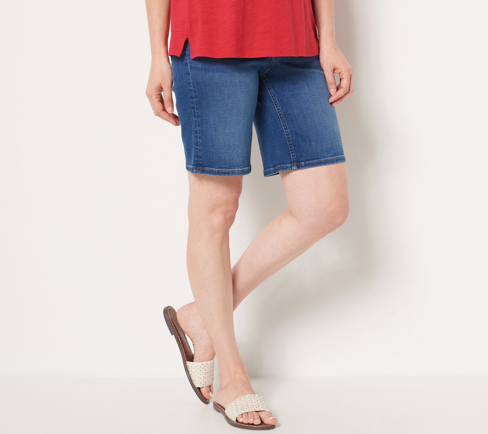 Denim & Co. Regular Easy Stretch Denim A-Line Short