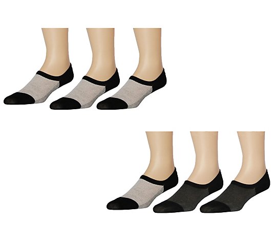 Alexander Julian S/6 Men's Cotton Mesh Liner Socks - Blk Mult