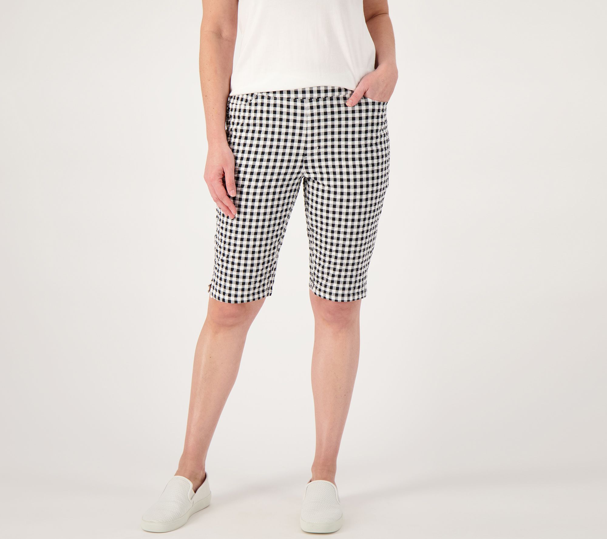 Women's seersucker hot sale bermuda shorts