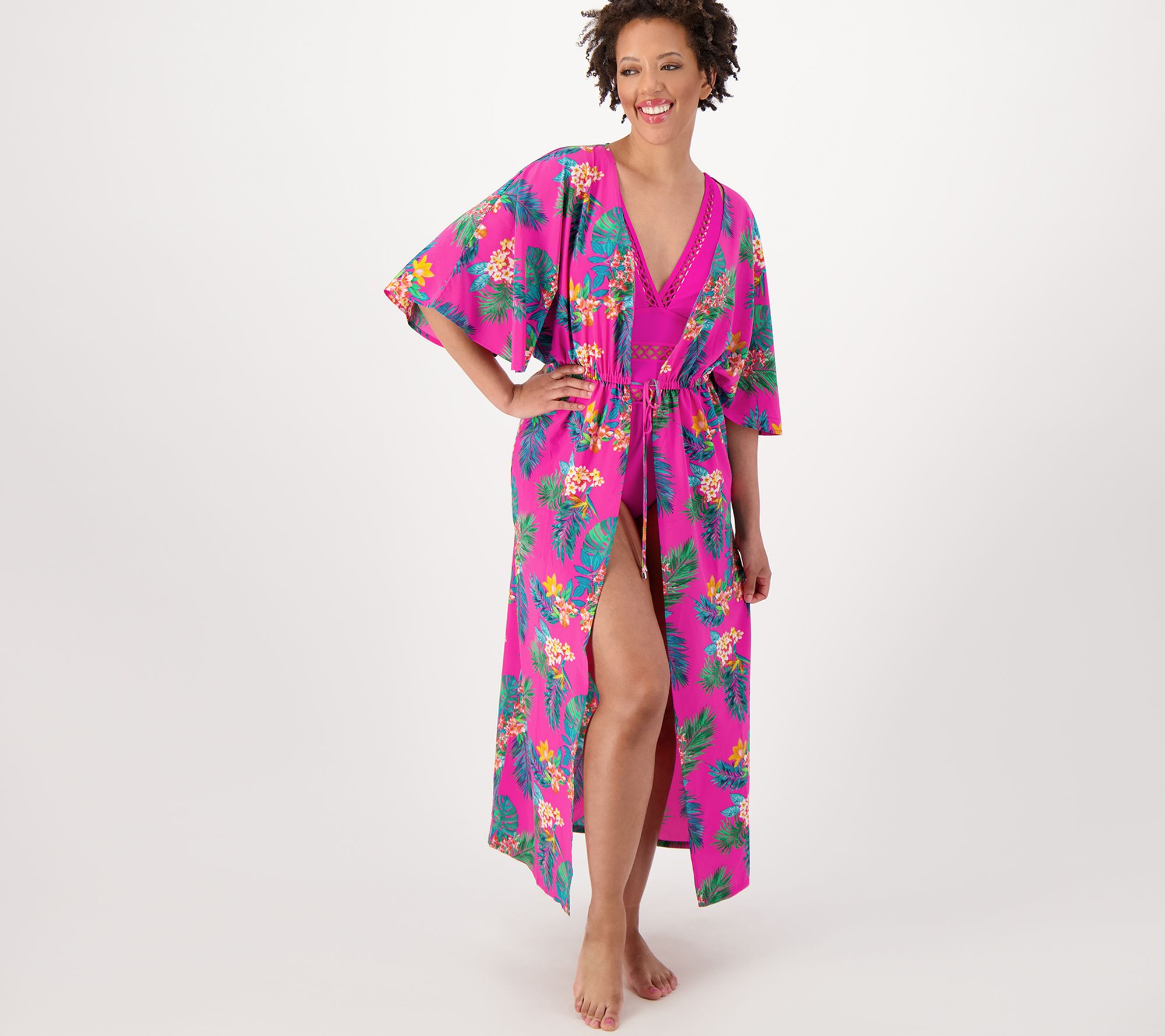 Belle Beach by Kim Gravel Regular Tie Front Cover-Up
