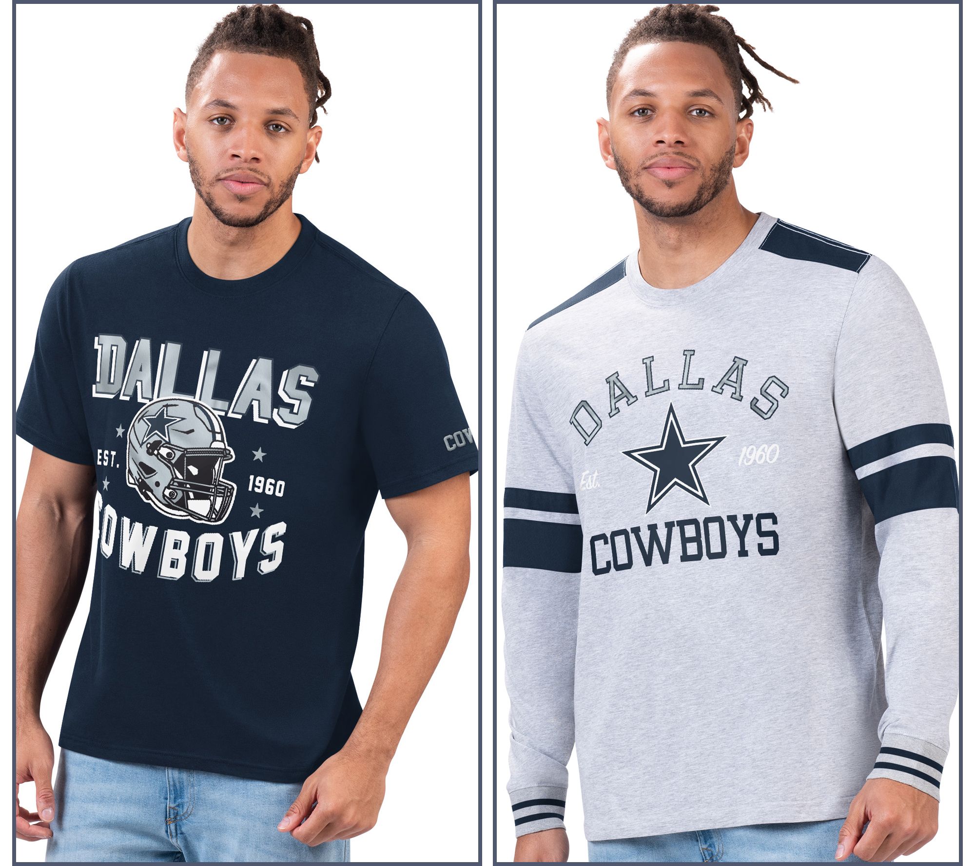NFL Officially Licensed Dallas Short & Longsleeve T-Shirt, Size Small, Cowboys