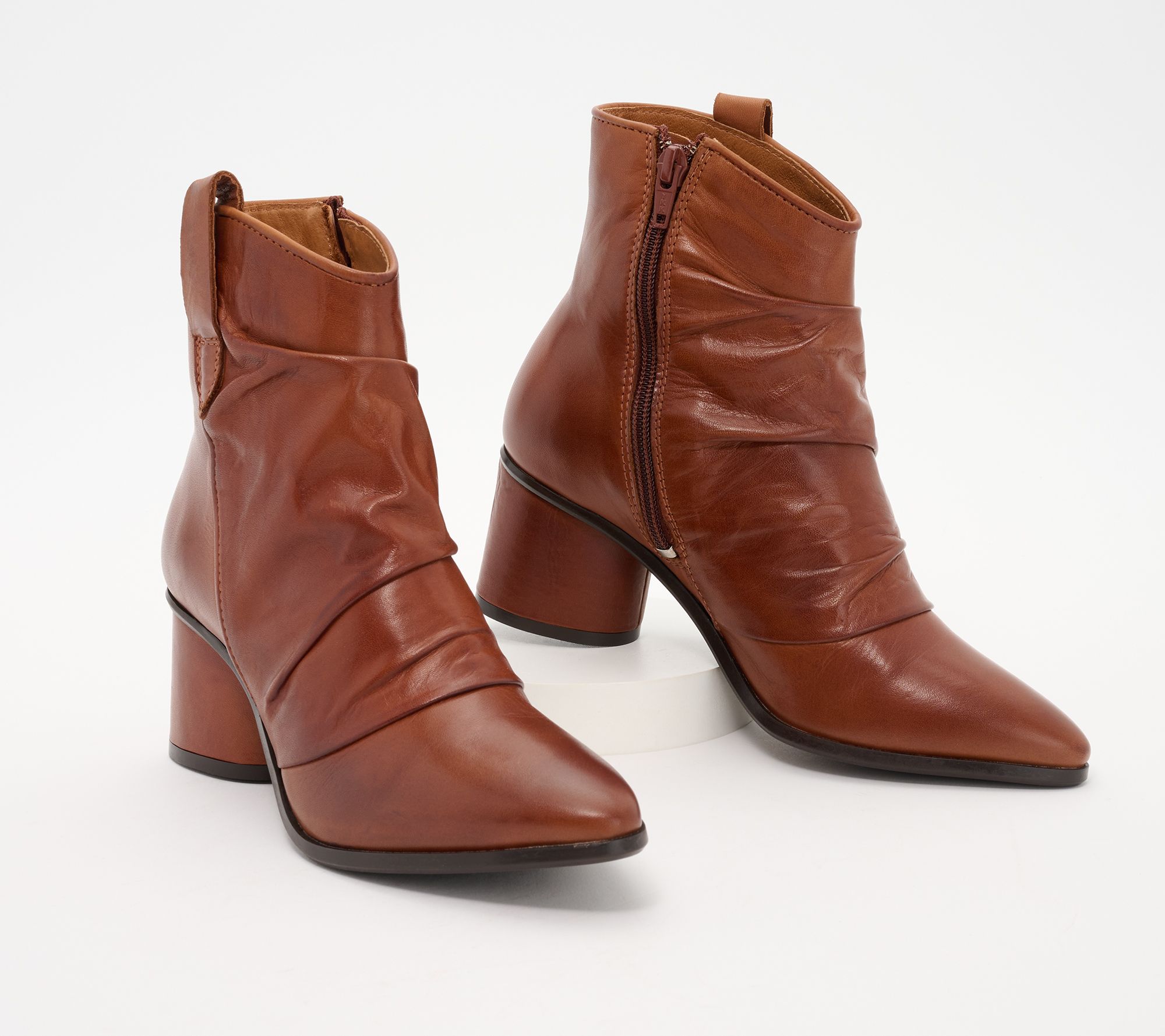 Miz Mooz Leather Ruched Ankle Boots - Jared