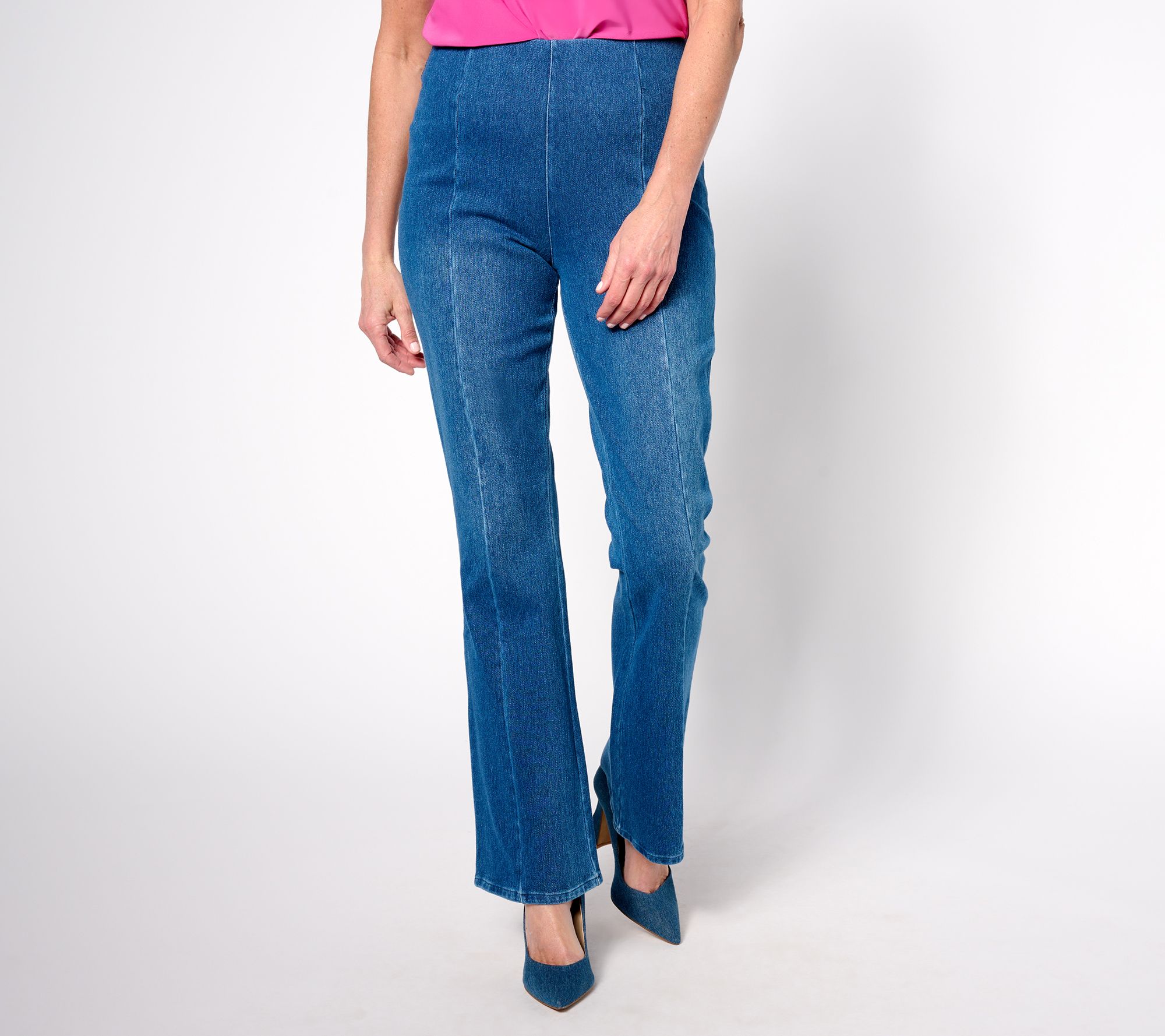 Cold crystal acetic acid] EP Yaying women's slim and elegant denim bootcut  pants 2023 spring new style J615A