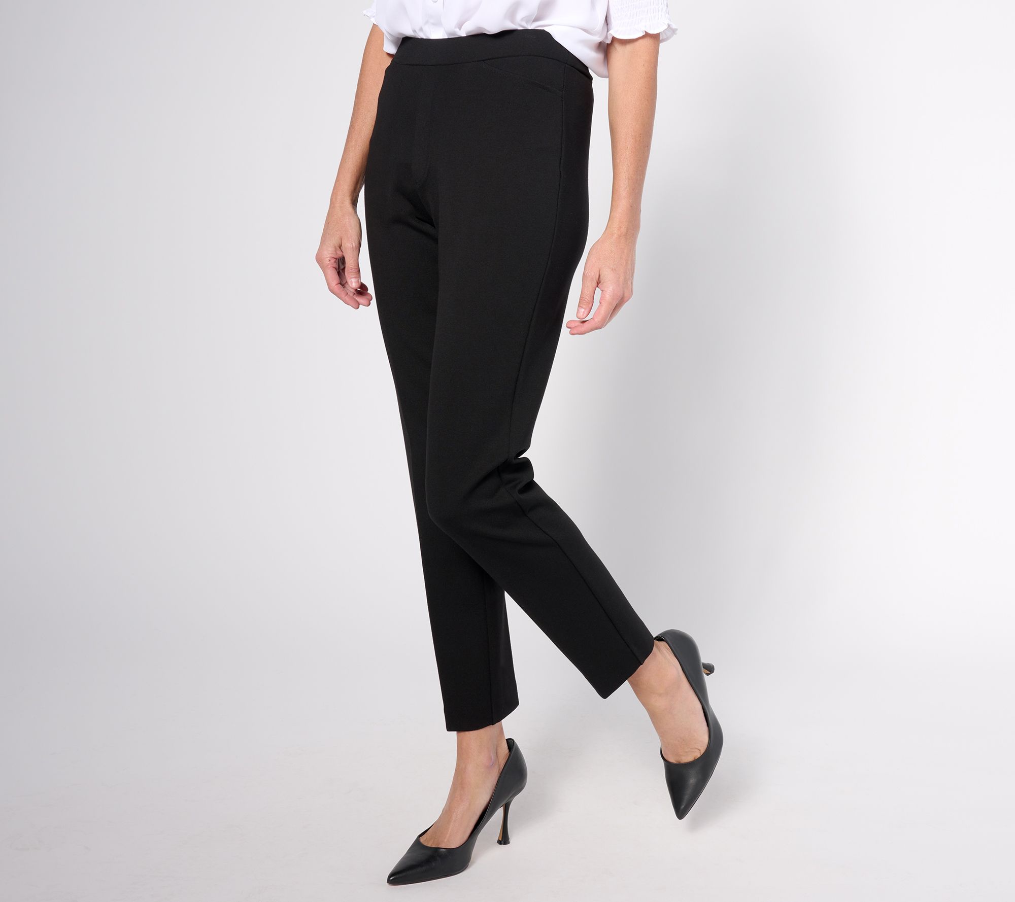 "As Is" Susan Graver Tall Smart Ponte Knit Slim Leg Pants