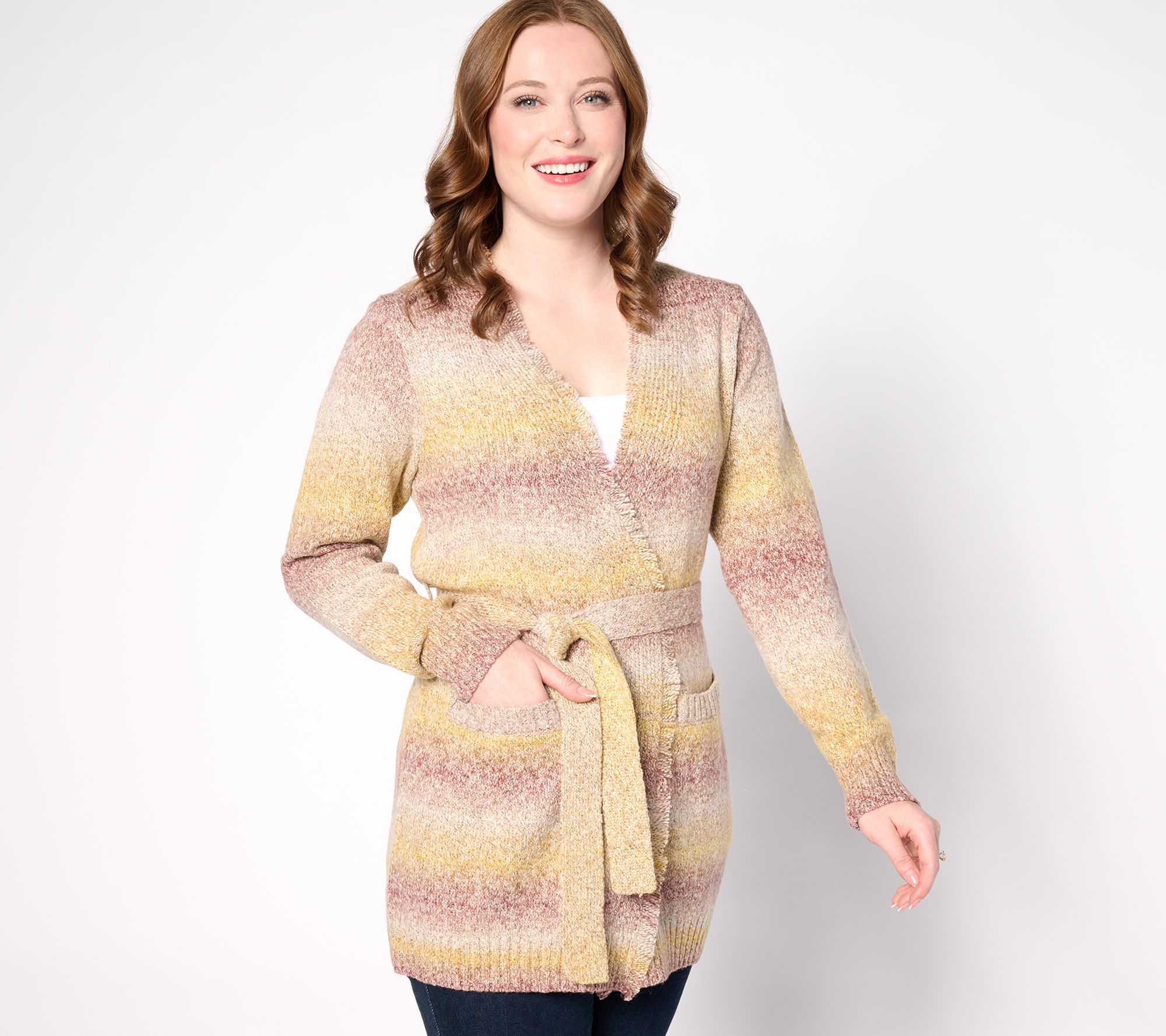 "As Is" Attitudes by Renee Rainbow Belt Cardigan