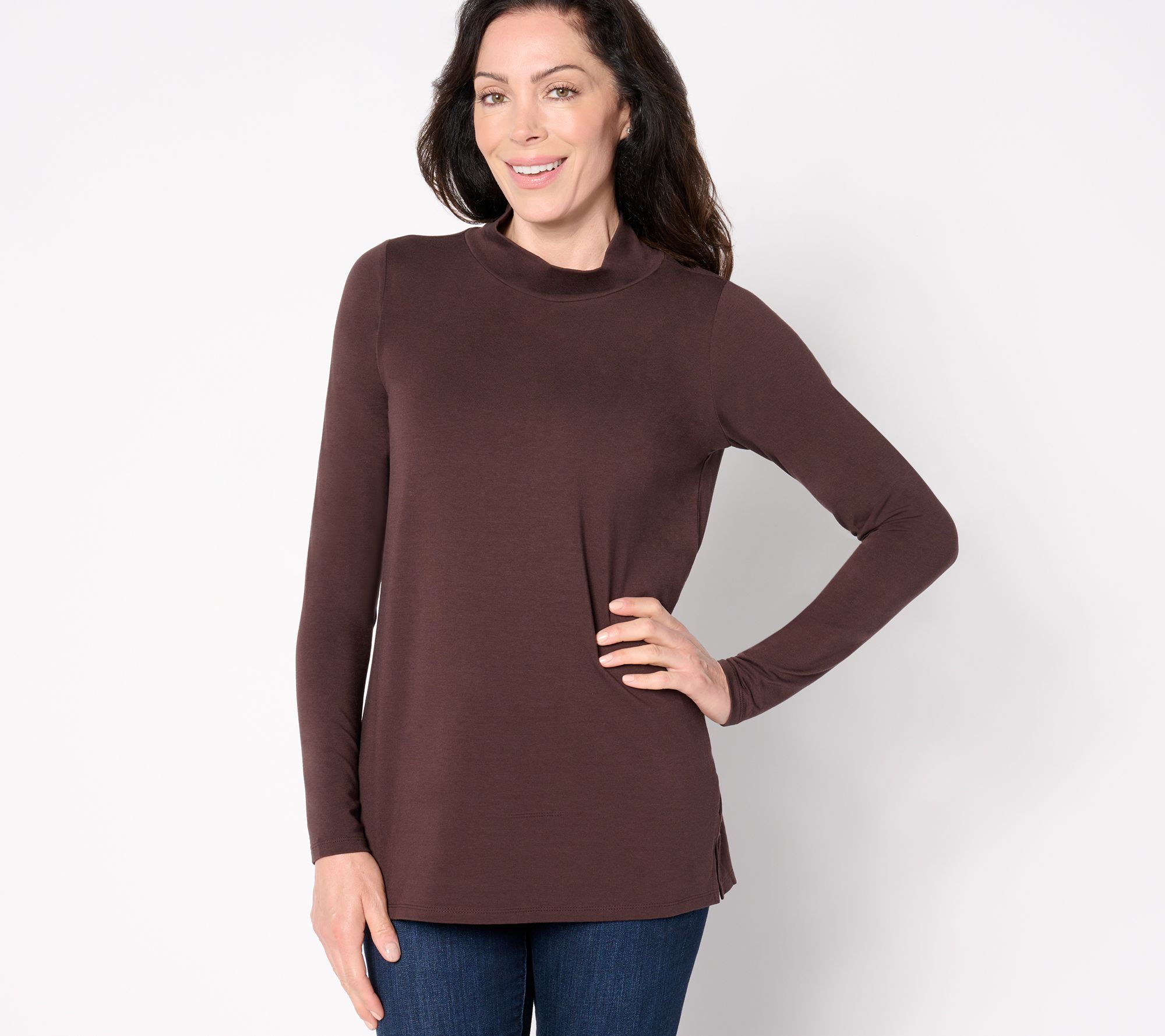 Belle by Kim Gravel Primabelle Polished Mock Neck Top