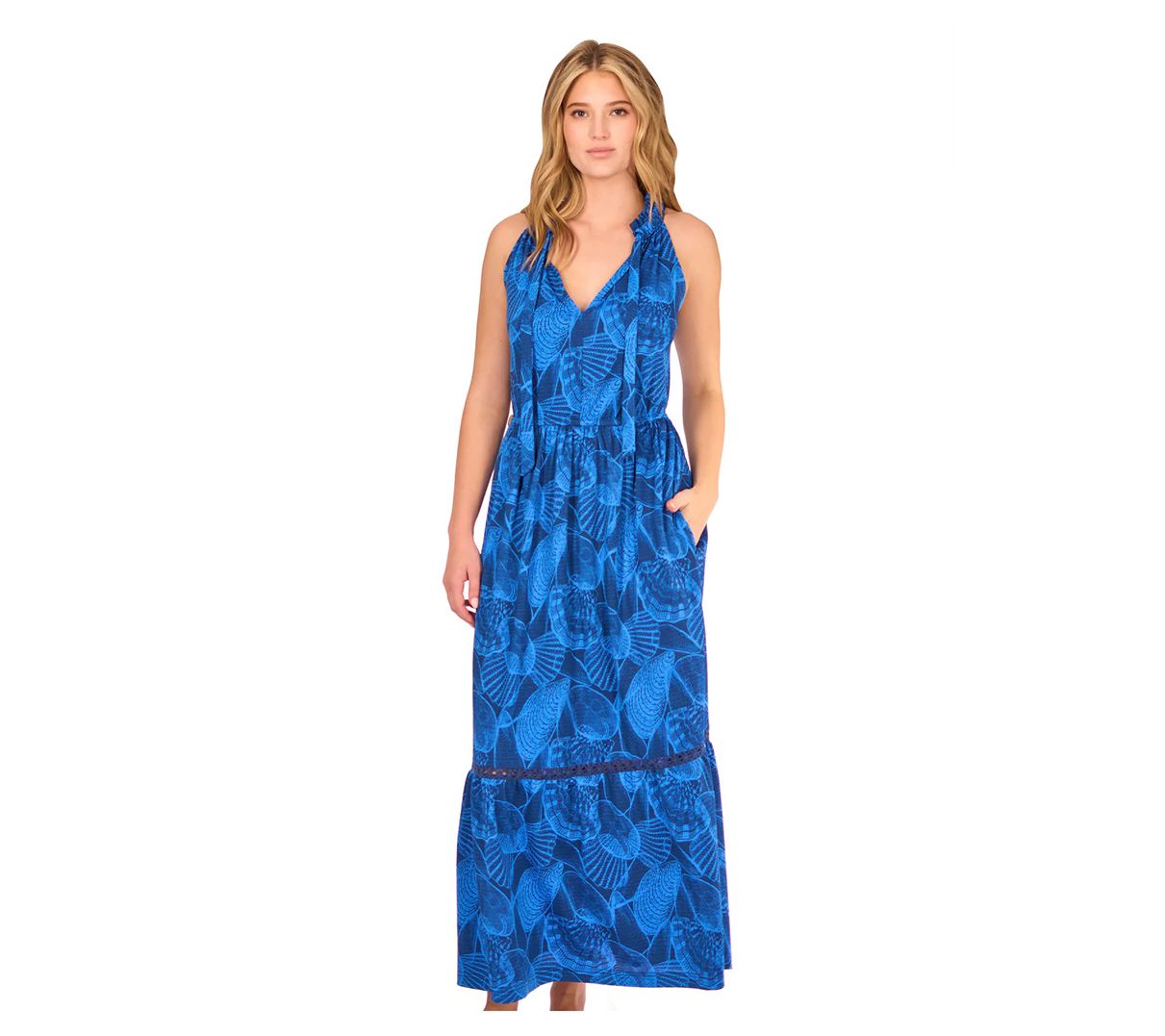 Cabana Life Tie Neck Maxi Dress UPF 50