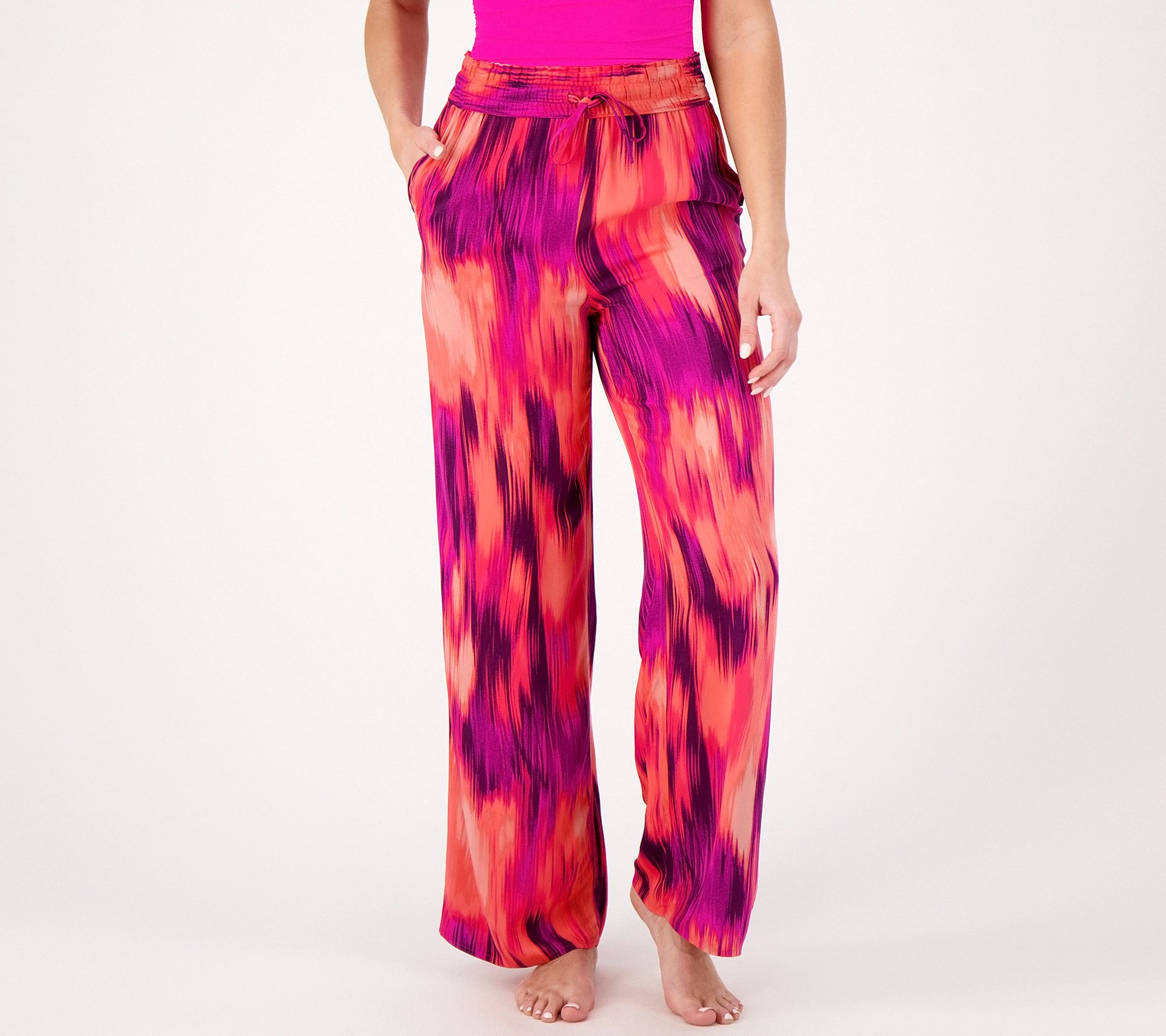 "As Is" AmberNoon II by Dr. Erum Ilyas Petite UPF 30 Wide Leg Pants
