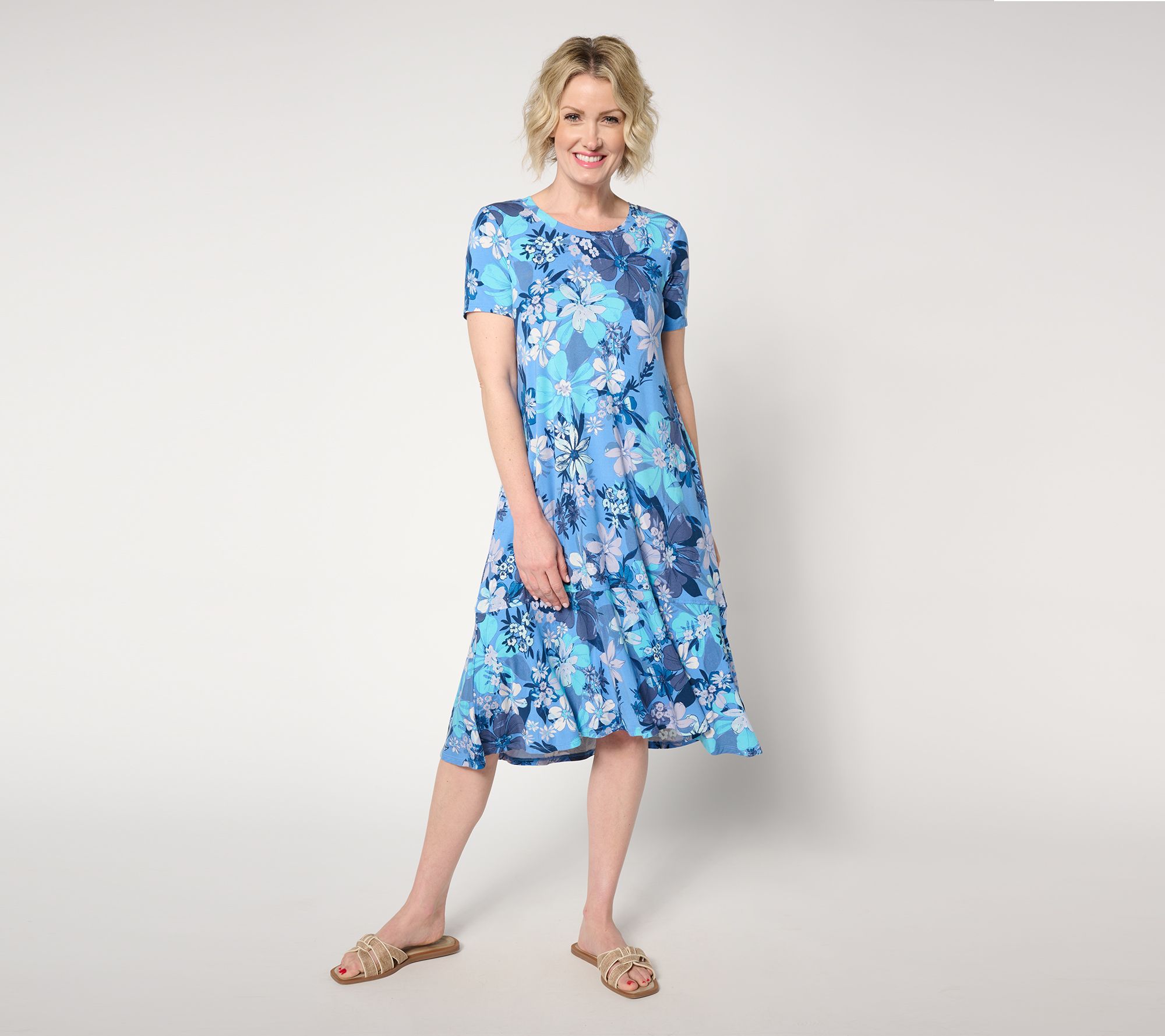 "As Is" LOGO by Lori Goldstein Petite Rayon 230 Hi-Low Hem Dress