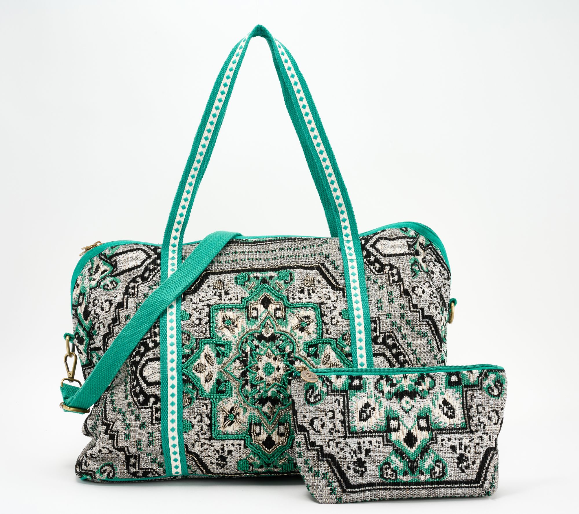 America & Beyond Embellished Weekender Duffel & Pouch